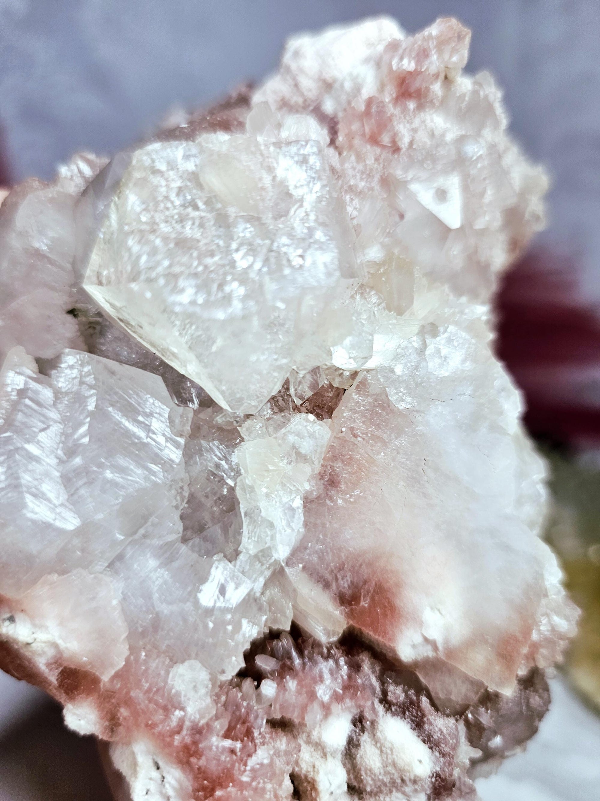 RARE Pink Cotton Candy Sugar Apophyllite from India , Apophyllite, Crystal, Crystal