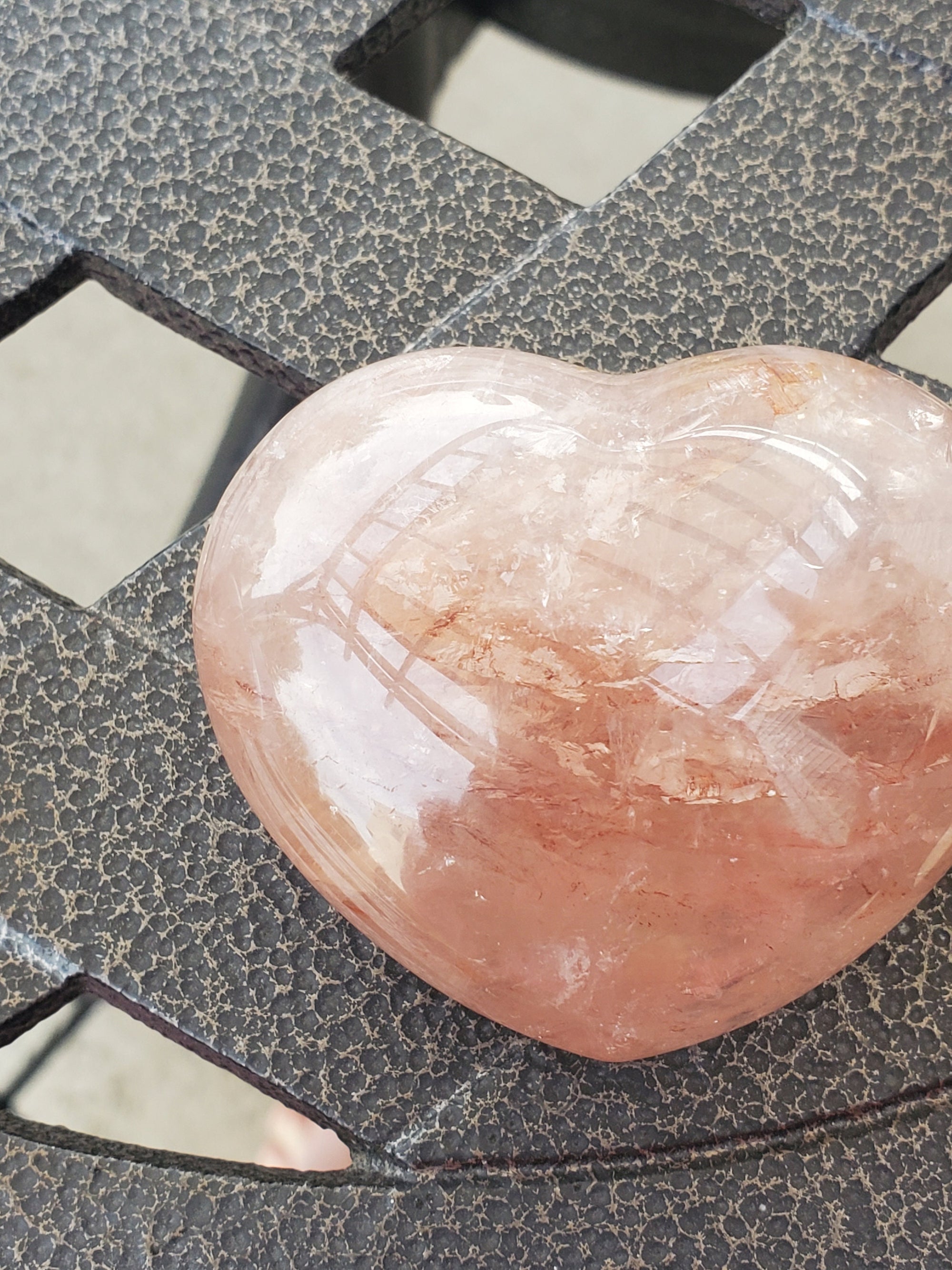 Fire Quartz Crystal Heart, Crystal Heart, Crystals, gift