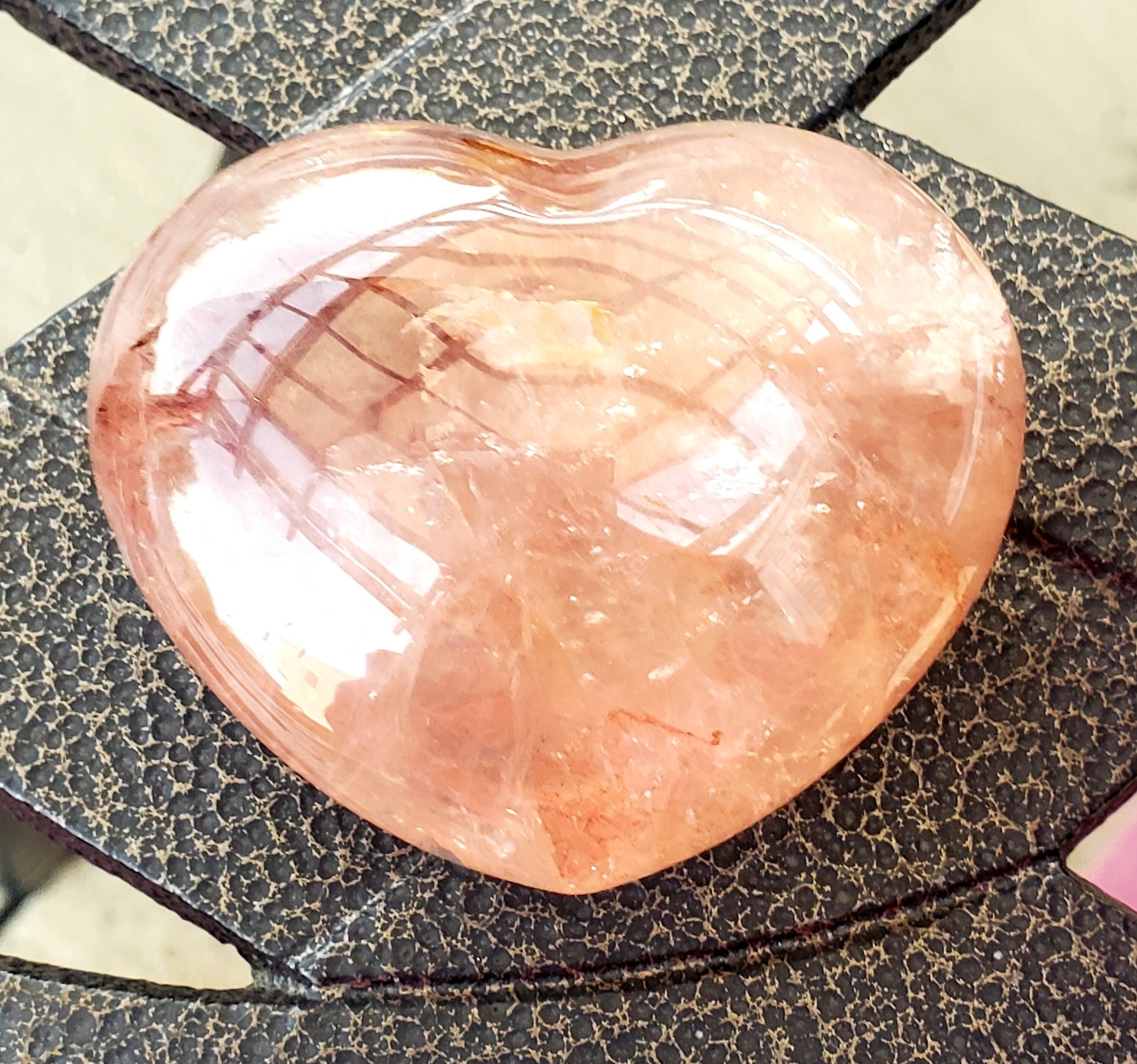 Fire Quartz Crystal Heart, Crystal Heart, Crystals, gift
