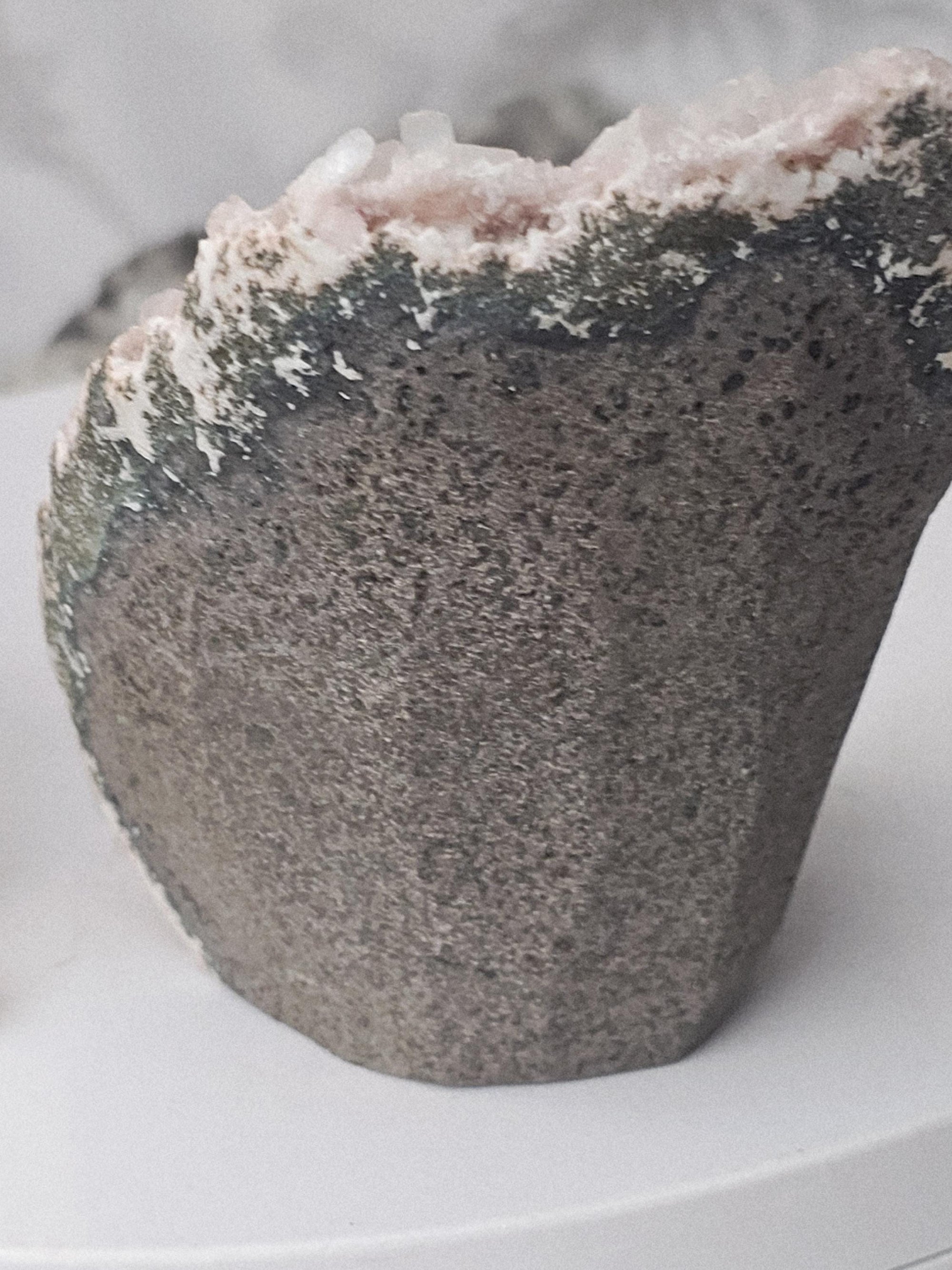 RARE Pink Sugar Apophyllite with Stillbite from India , Apophyllite, Crystal, Crystal