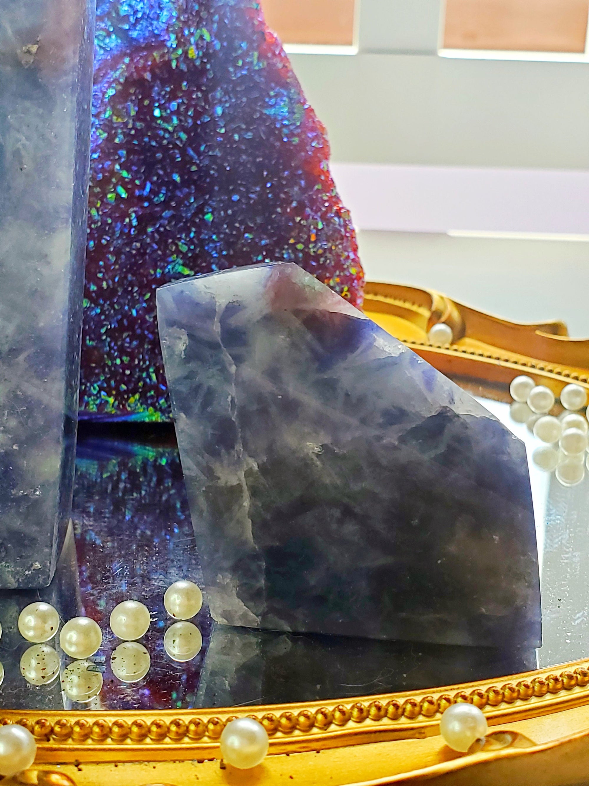 RARE Blue Unicorn Stone, Unicorn Stone Tower, Crystal Point, Crystals