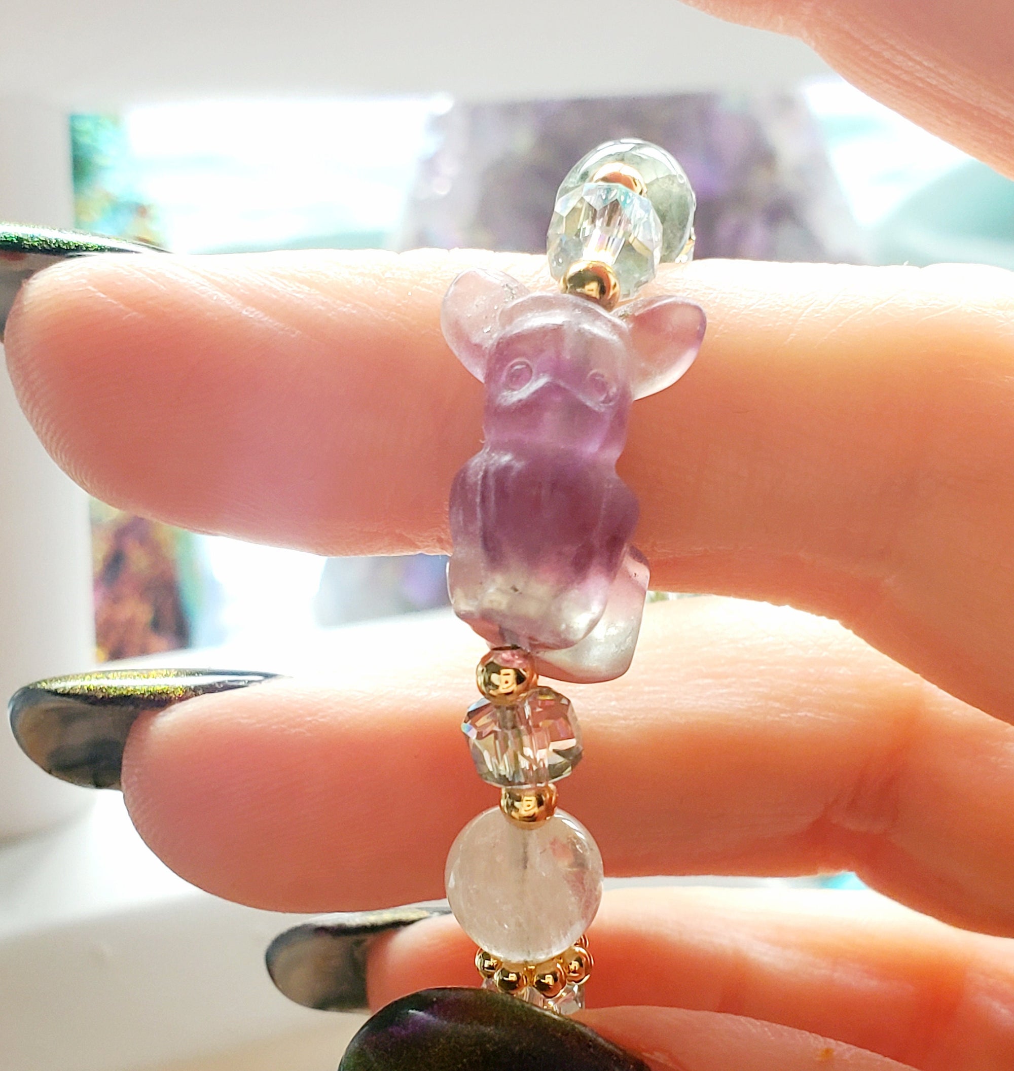 Pokémon Bracelets, Handmade Fluorite Adjustable Pokémon Bracelet, Gift for Her