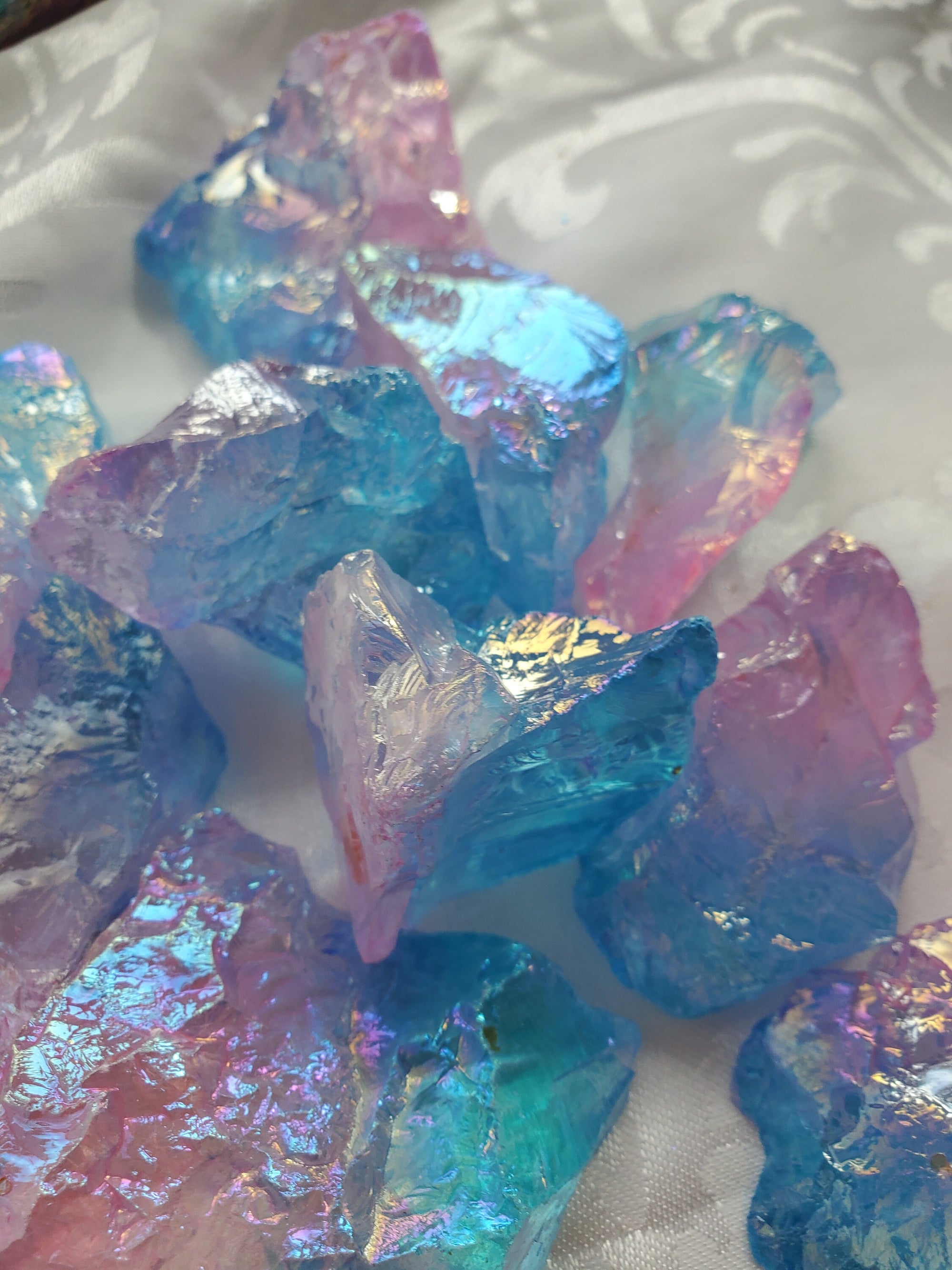 Lg Aura Clear Quartz Raw Stones, Aura Clear Quartz, Crystal, Crystals