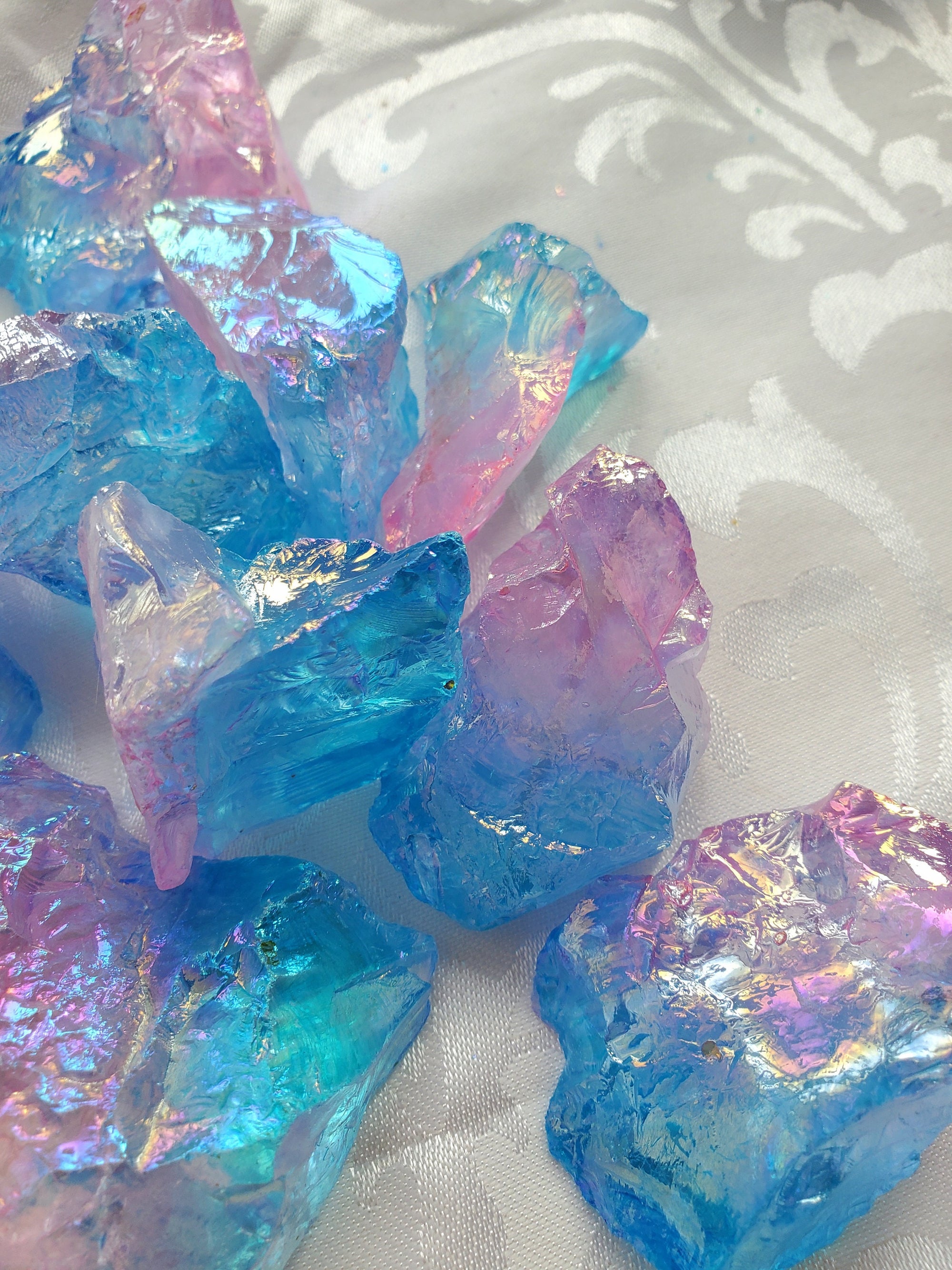 Lg Aura Clear Quartz Raw Stones, Aura Clear Quartz, Crystal, Crystals