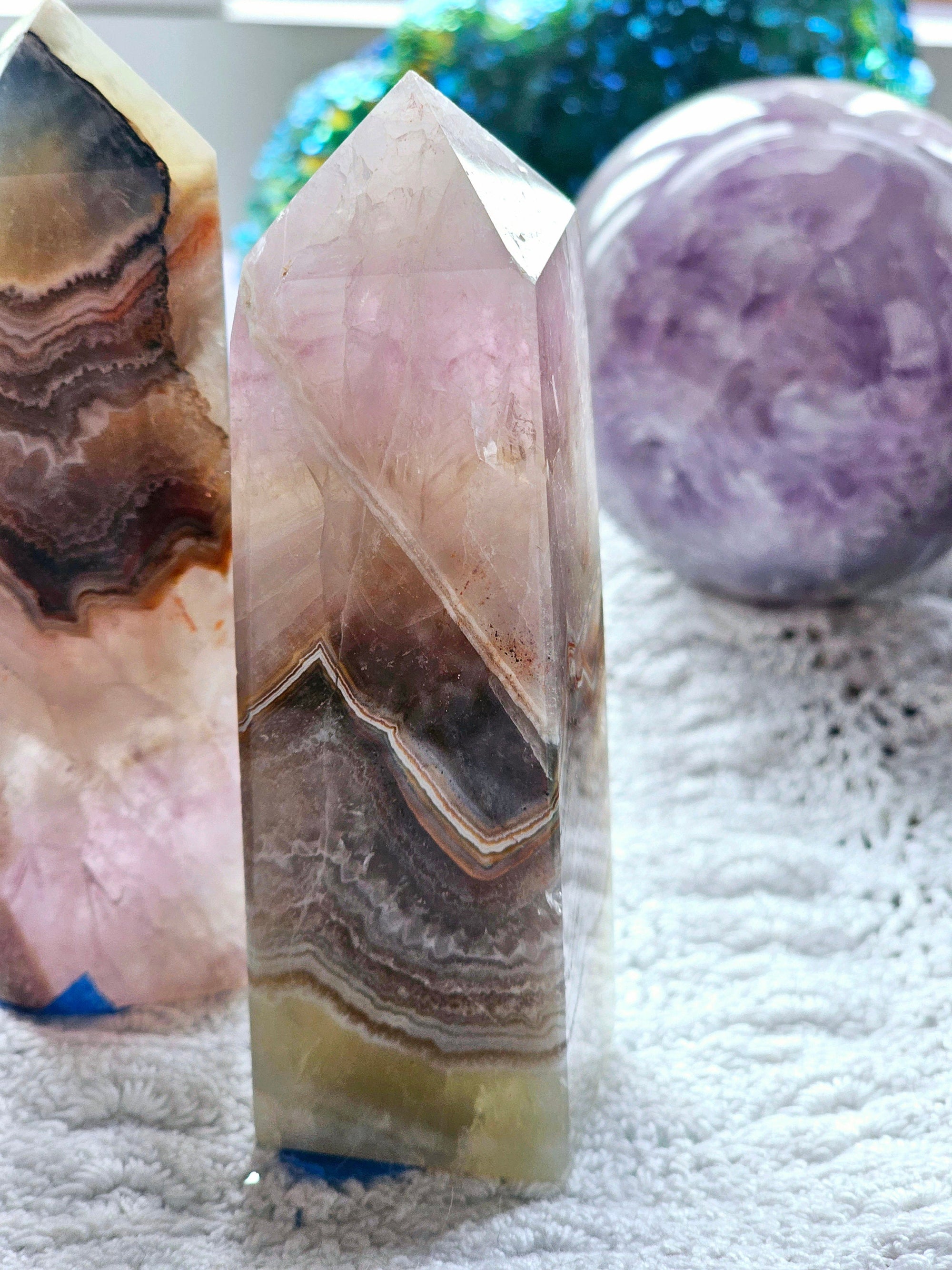 RARE Crazy Lace Amethyst Towers, New Discovery,Gift