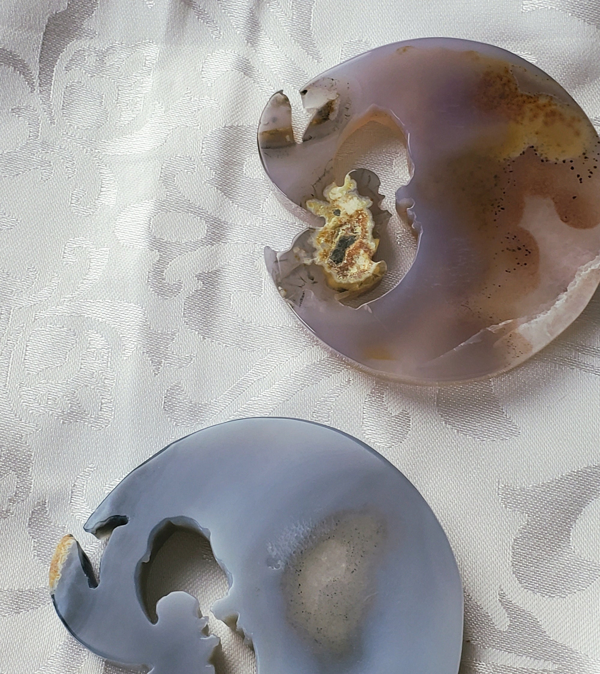 Magical Druzy Agate Moon & Fairy + Agate Moon Fairy Carving, Crystal Carvings, Fairy Garden, Fairy