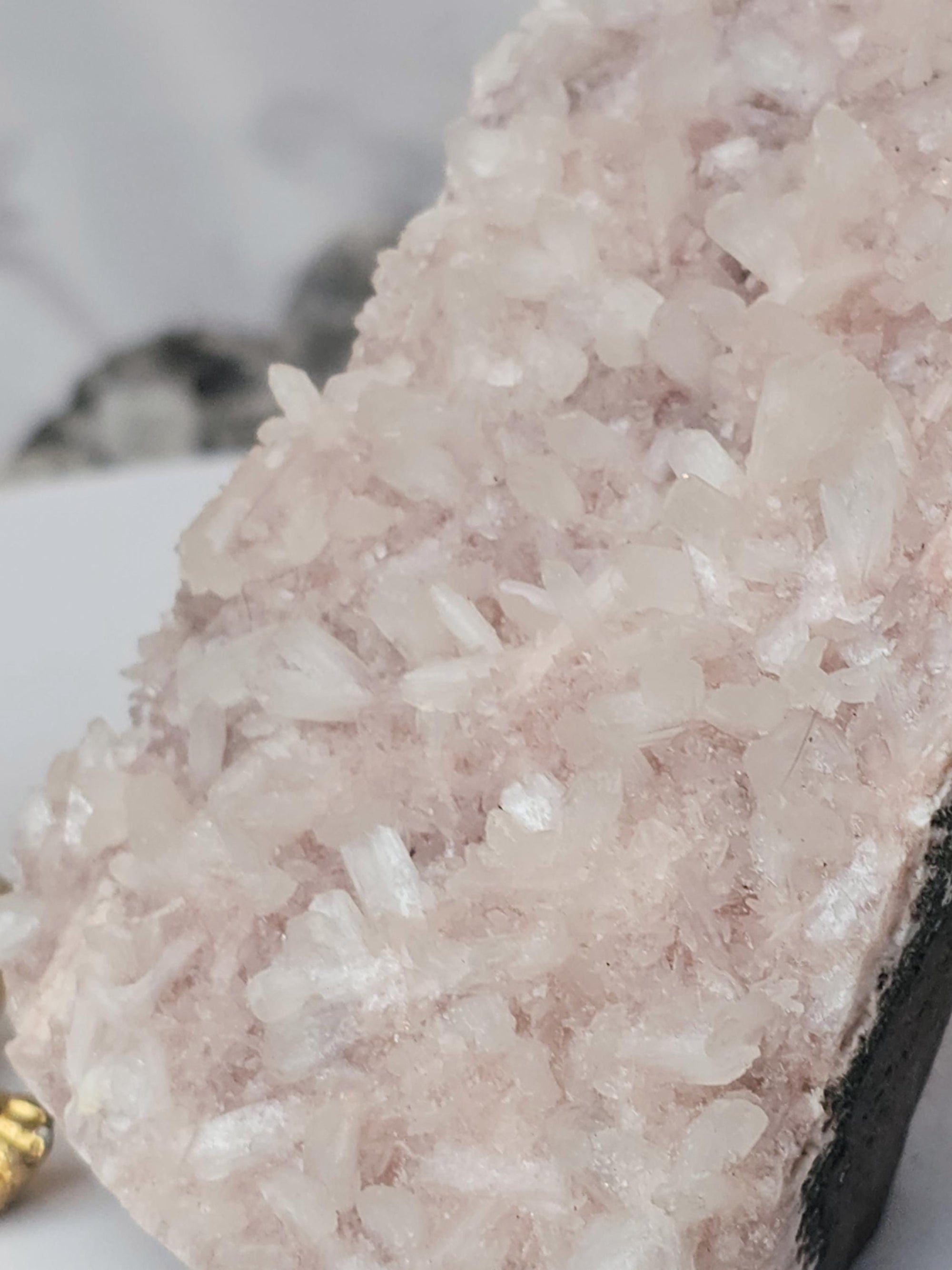 RARE Pink Sugar Apophyllite with Stillbite from India , Apophyllite, Crystal, Crystal