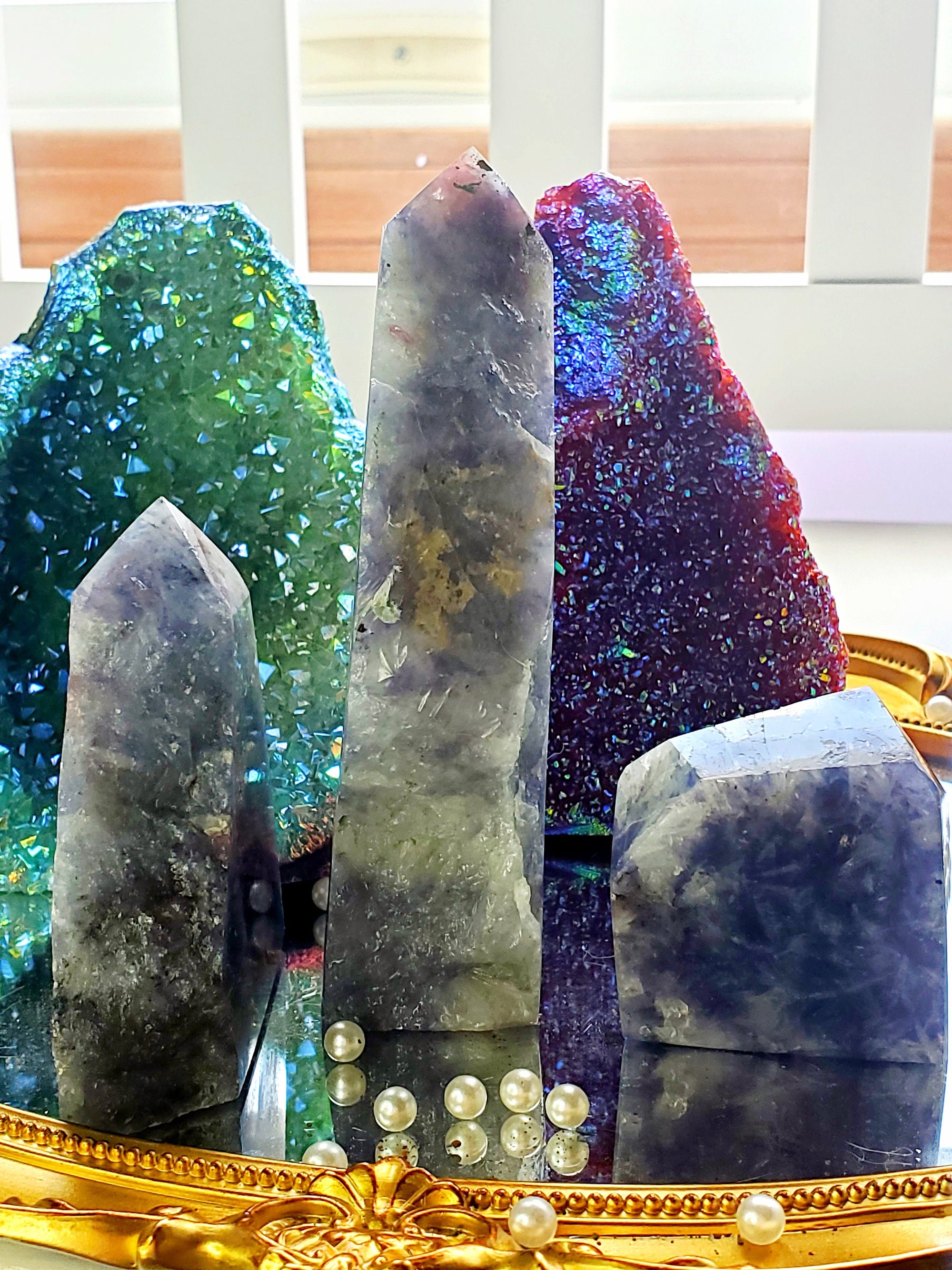 RARE Blue Unicorn Stone, Unicorn Stone Tower, Crystal Point, Crystals