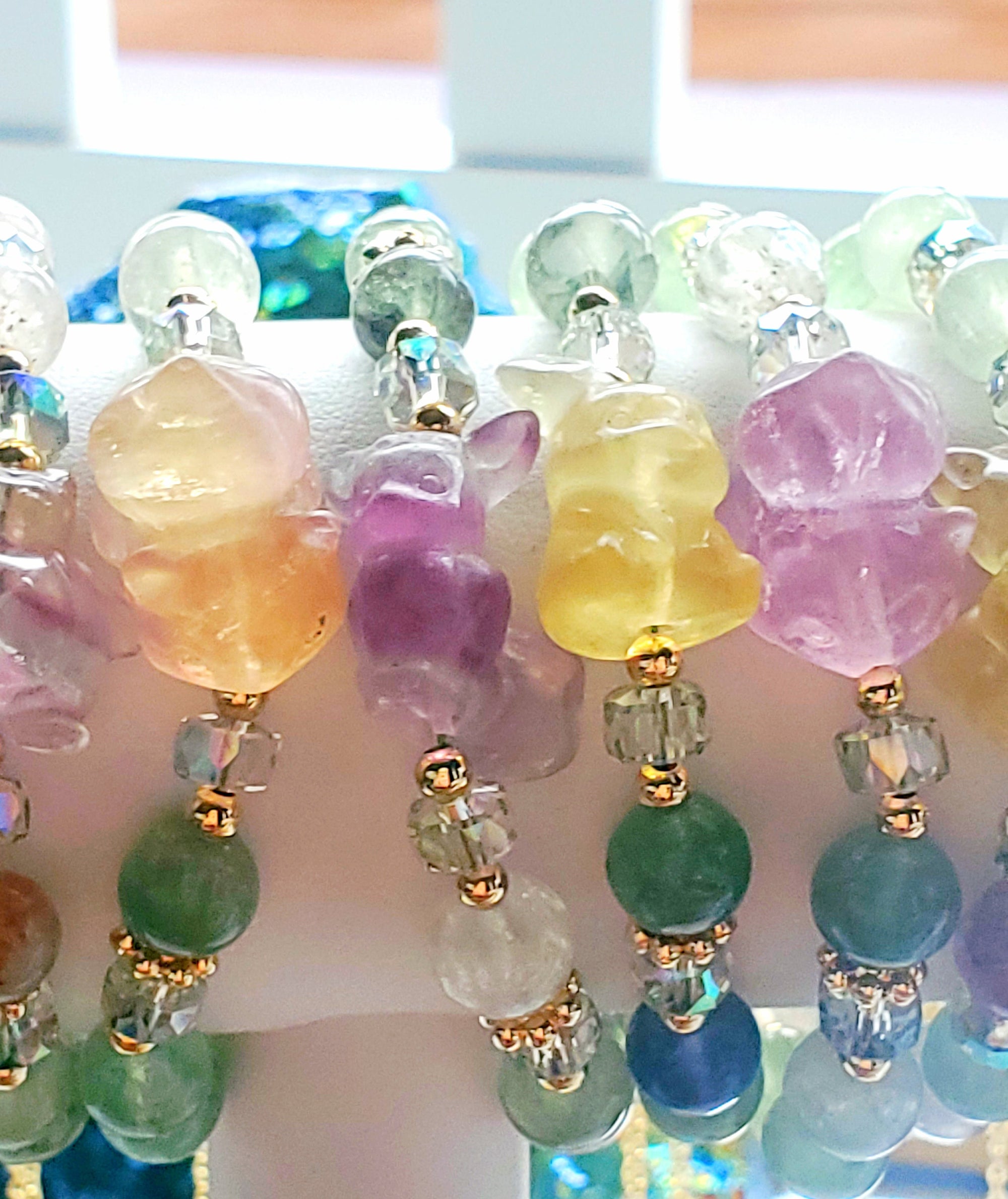 Pokémon Bracelets, Handmade Fluorite Adjustable Pokémon Bracelet, Gift for Her