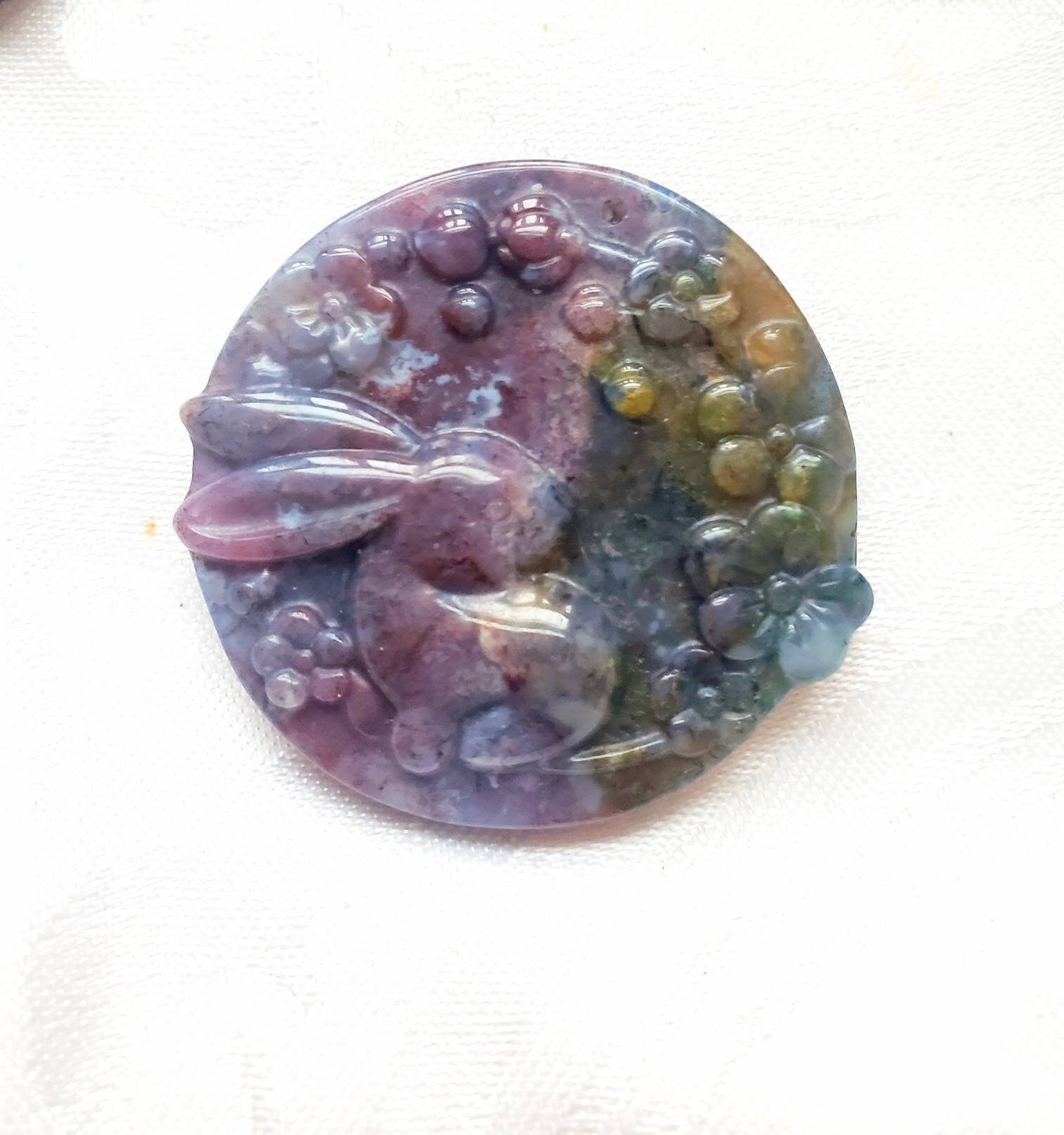 Bunny, Bear or Cat Ocean Jasper Crystal, Gift for Her, Crystal Jewelry, Pendant