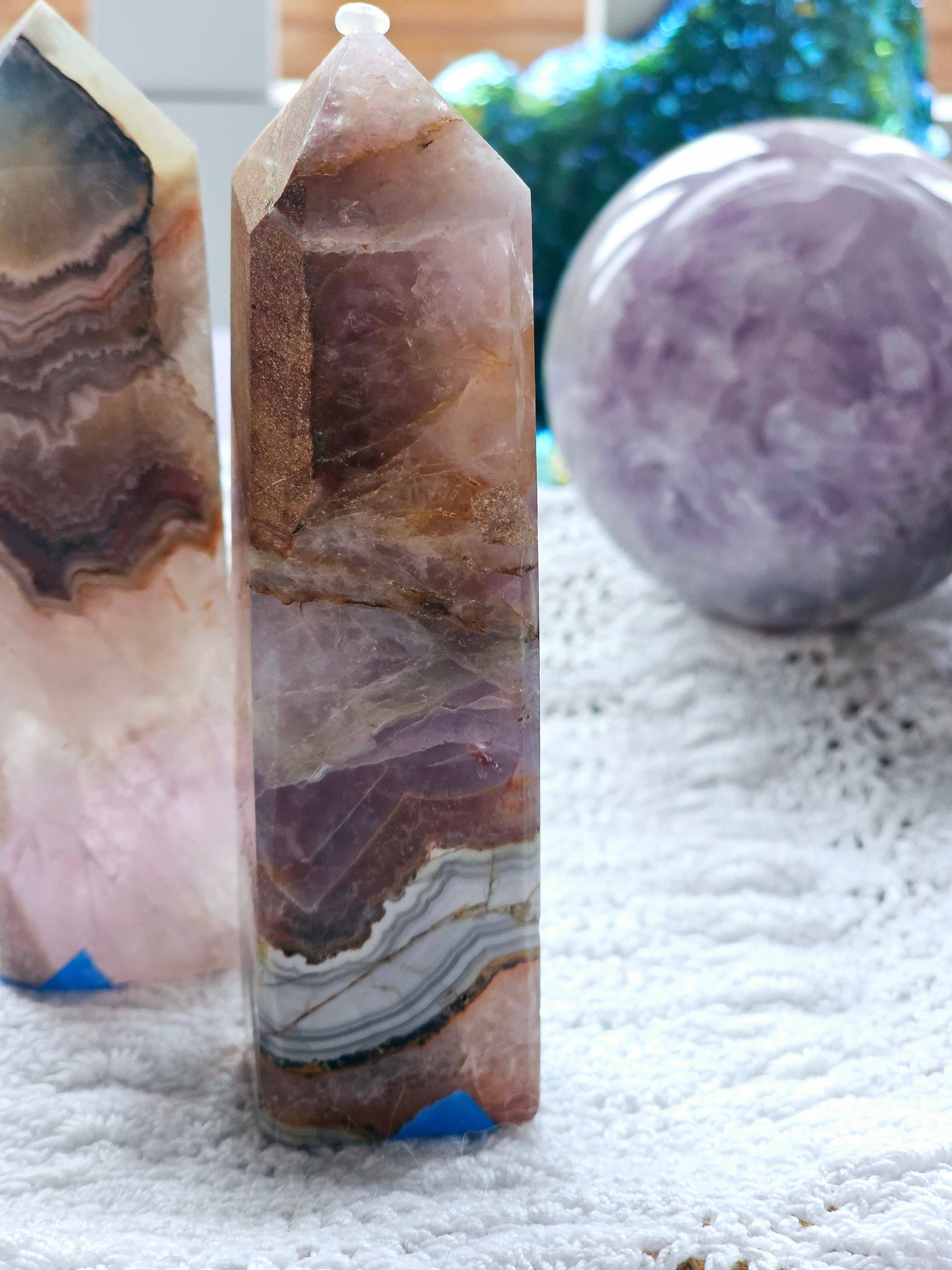 RARE Crazy Lace Amethyst Towers, New Discovery,Gift