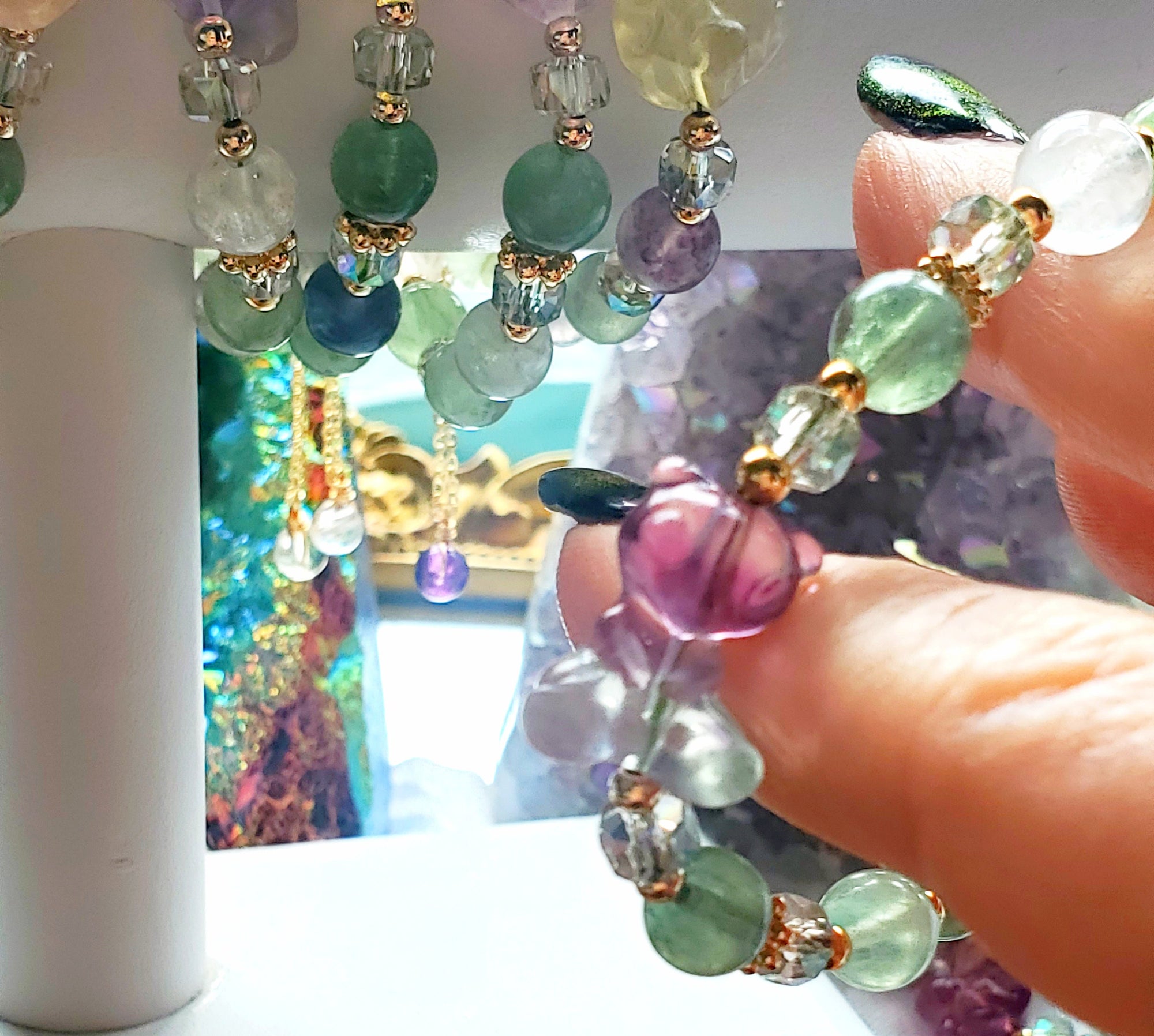 Pokémon Bracelets, Handmade Fluorite Adjustable Pokémon Bracelet, Gift for Her