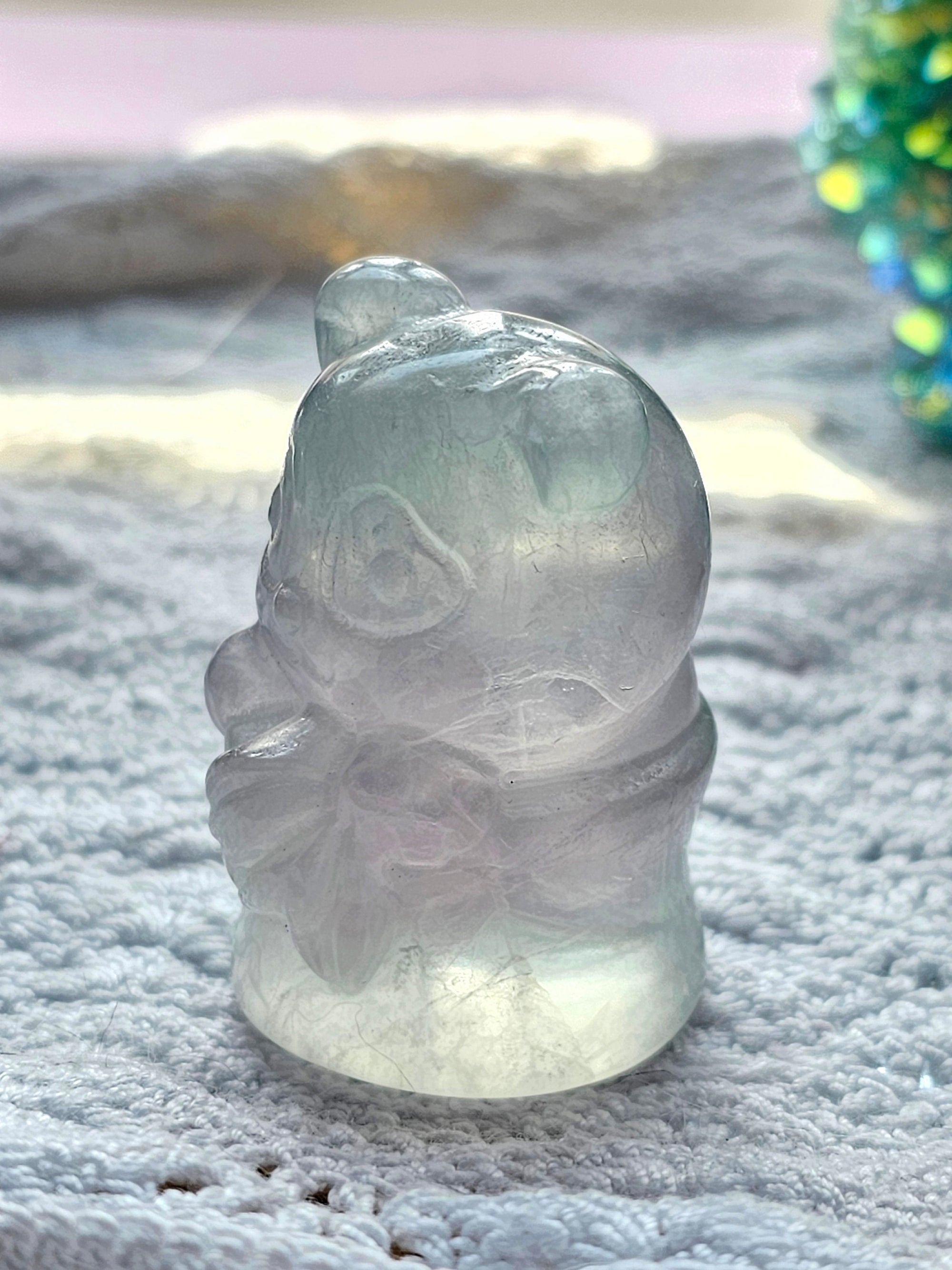 Fluorite Panda, Crystal Panda , Handmade, Crystal
