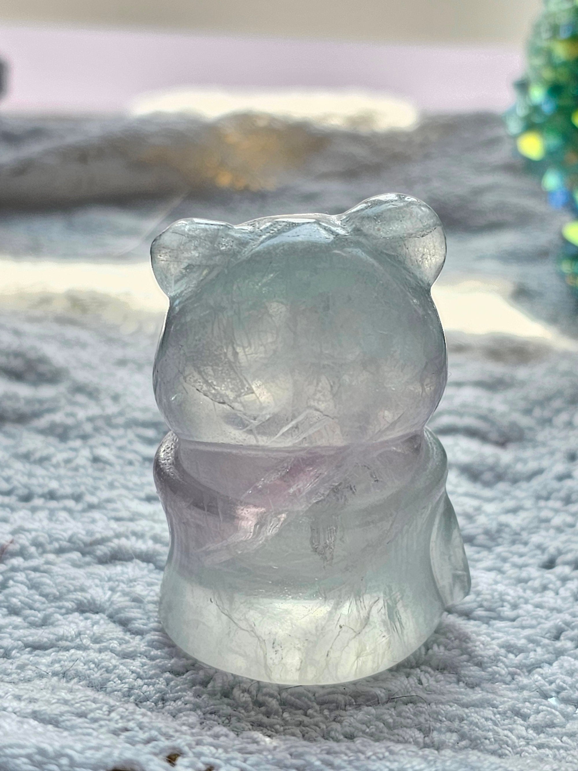 Fluorite Panda, Crystal Panda , Handmade, Crystal