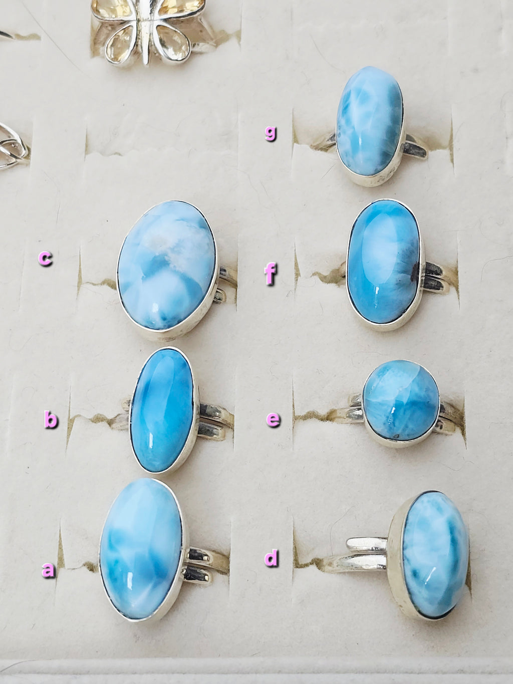 Larimar Rings 925 Silver
