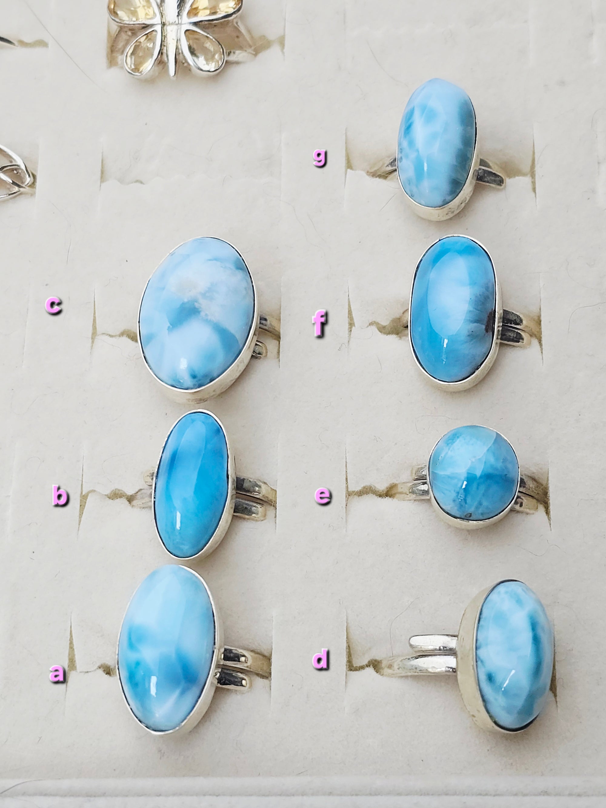 Larimar Rings 925 Silver