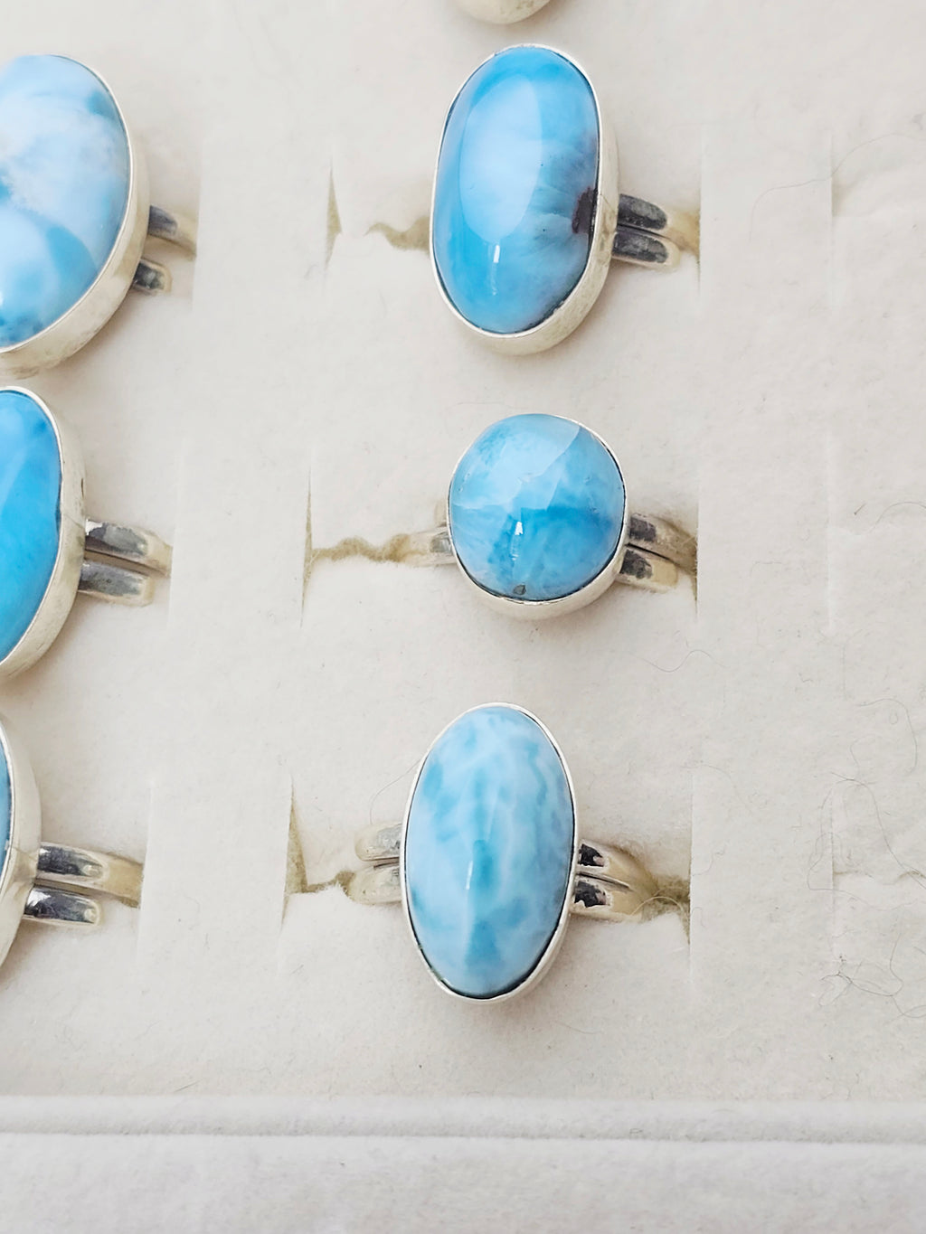 Larimar Rings 925 Silver