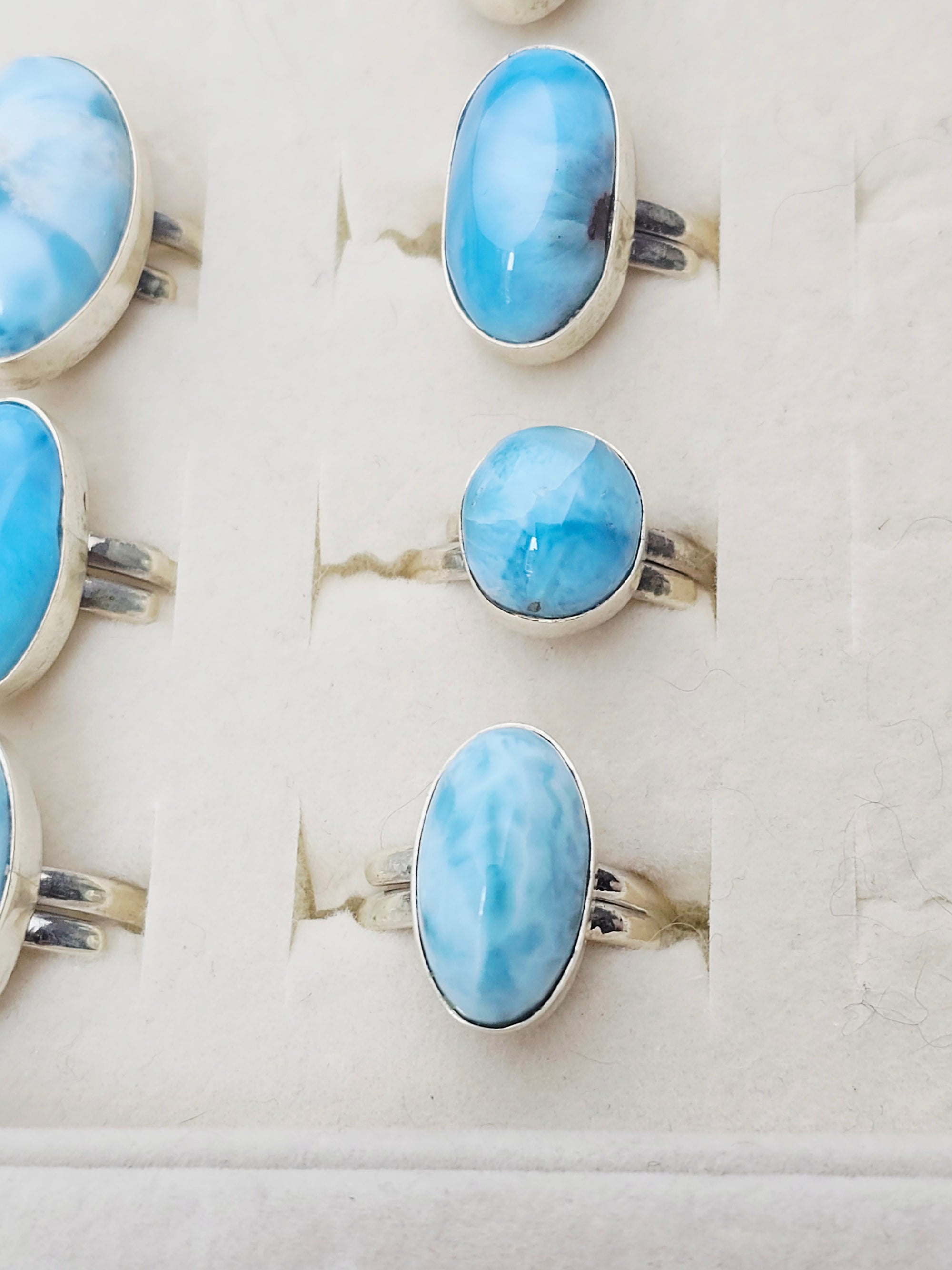 Larimar Rings 925 Silver