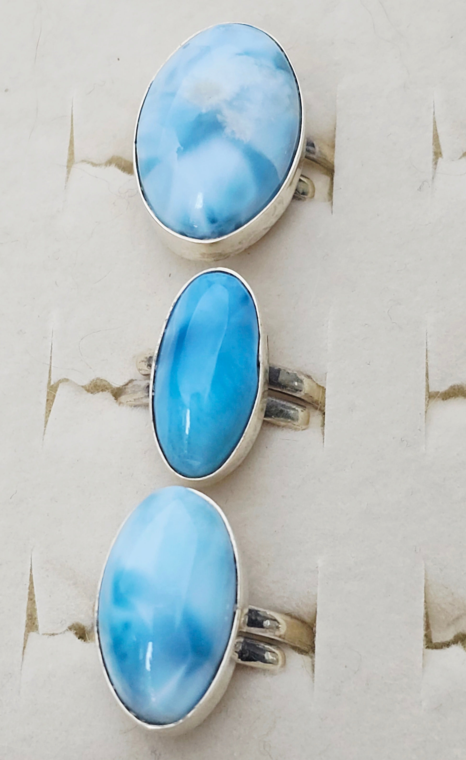 Larimar Rings 925 Silver