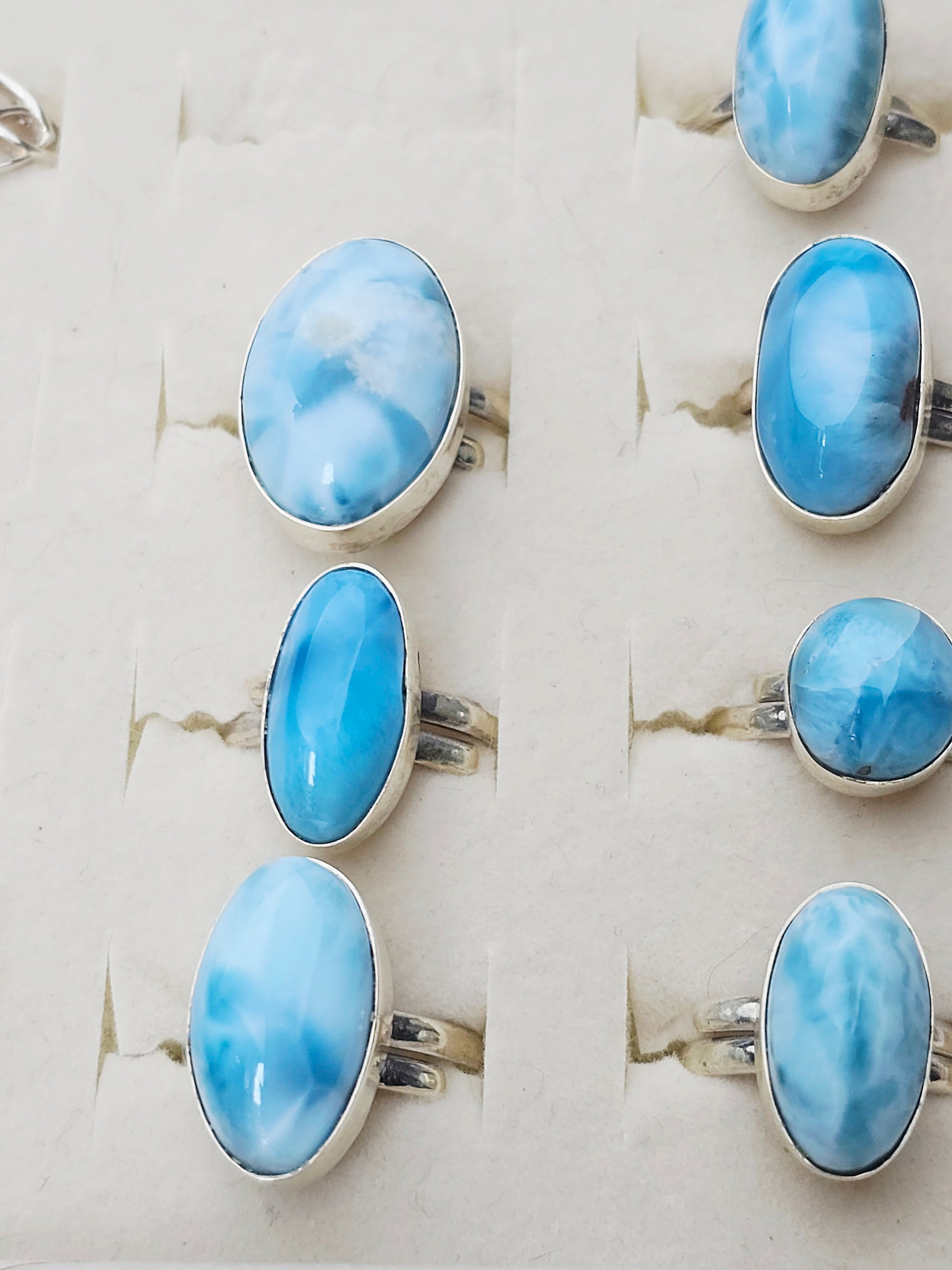 Larimar Rings 925 Silver
