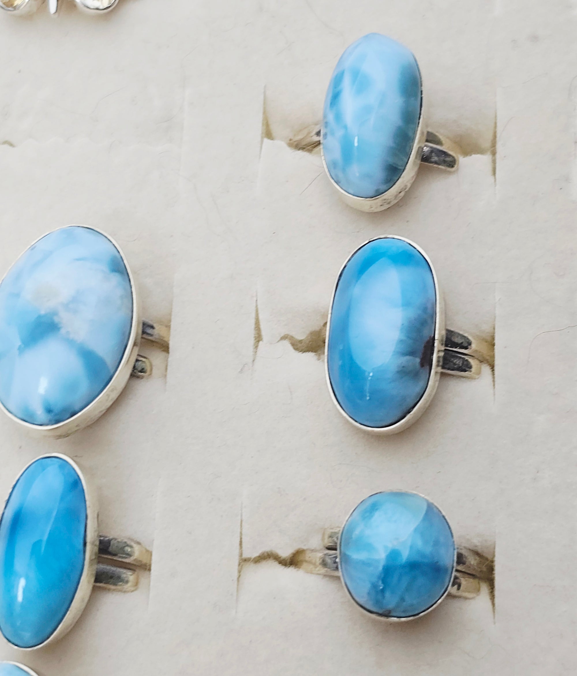 Larimar Rings 925 Silver