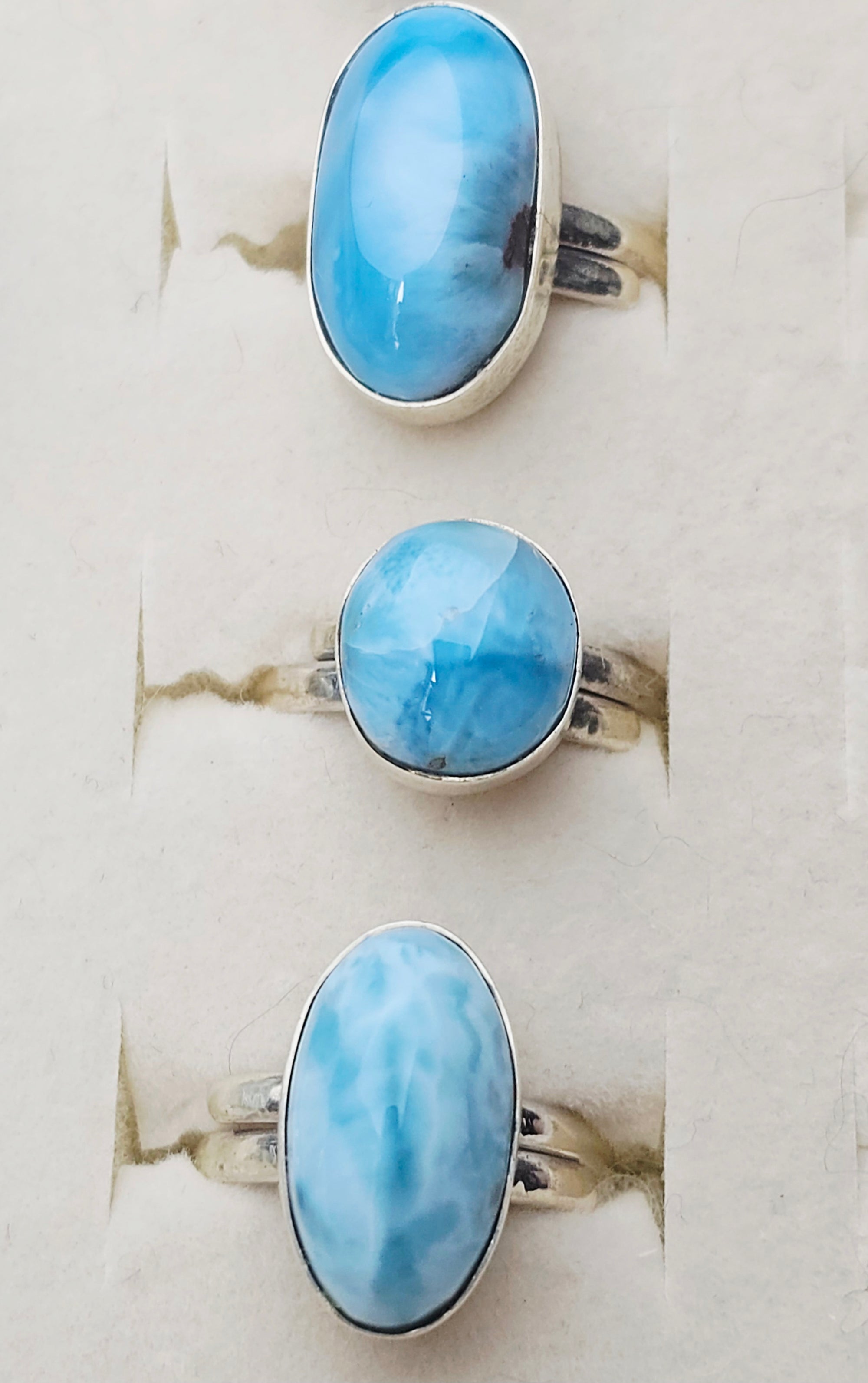 Larimar Rings 925 Silver