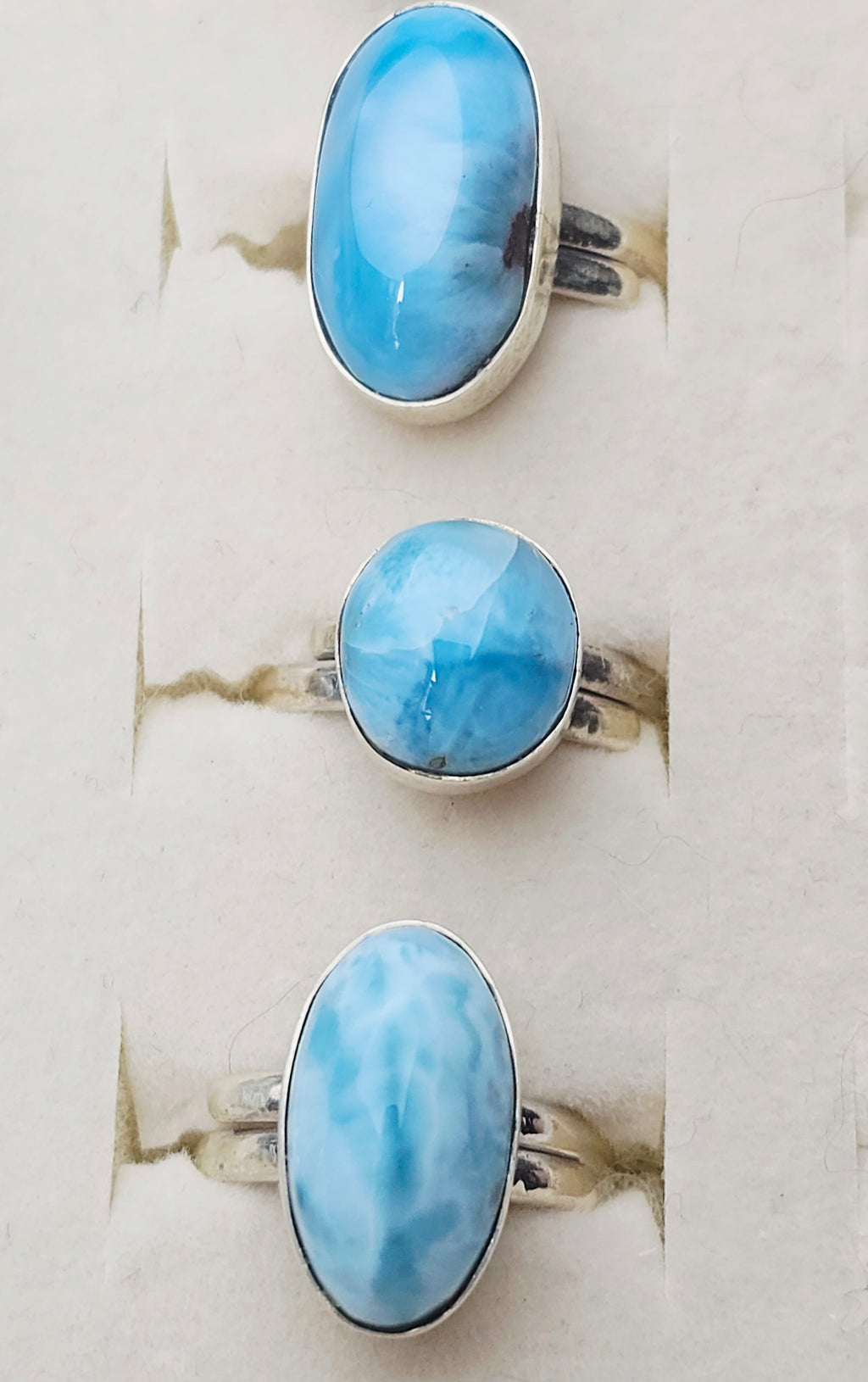 Larimar Rings 925 Silver