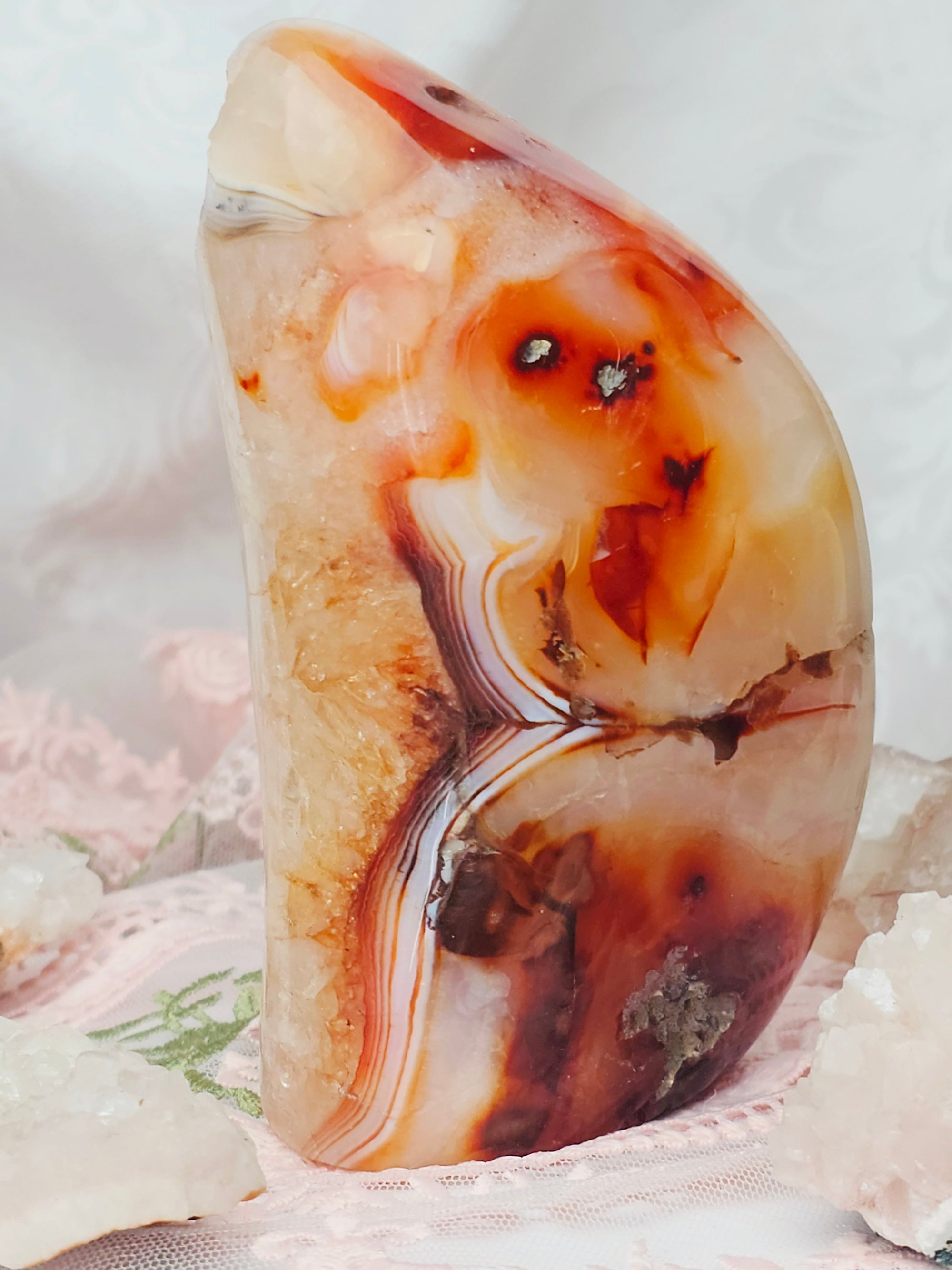 Carnelian Bolder, Carnelian Statement Piece, Statement Piece Crystal