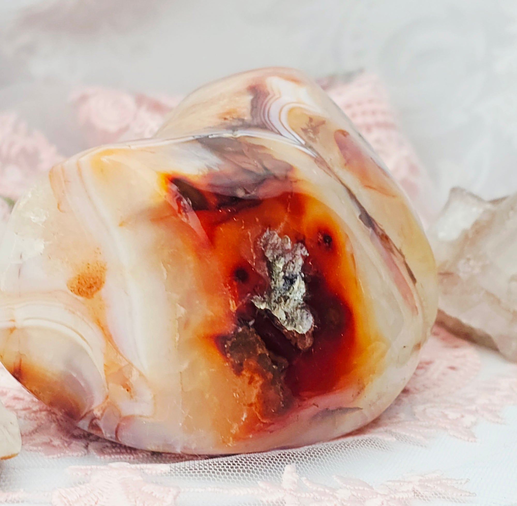 Carnelian Bolder, Carnelian Statement Piece, Statement Piece Crystal