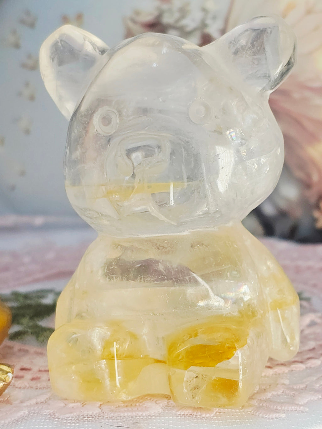 Golden Healer Quartz Bear, Bear Art, Teddie Bear, Cute Crystal, Feng Shui Crystal, Chakra Stone