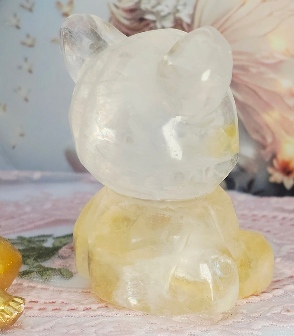 Golden Healer Quartz Bear, Bear Art, Teddie Bear, Cute Crystal, Feng Shui Crystal, Chakra Stone