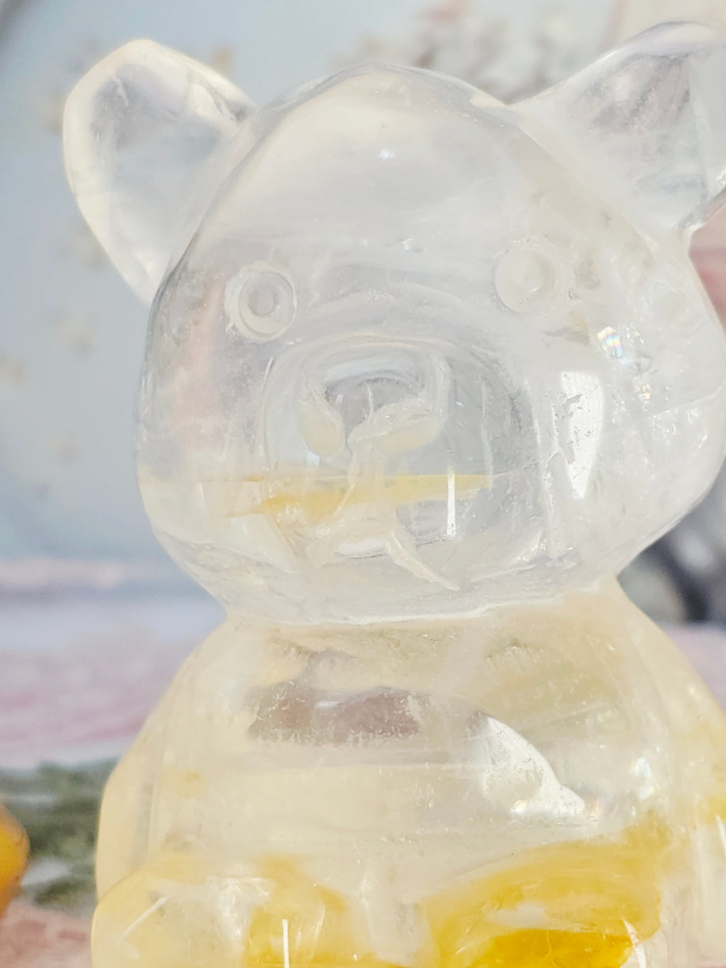 Golden Healer Quartz Bear, Bear Art, Teddie Bear, Cute Crystal, Feng Shui Crystal, Chakra Stone