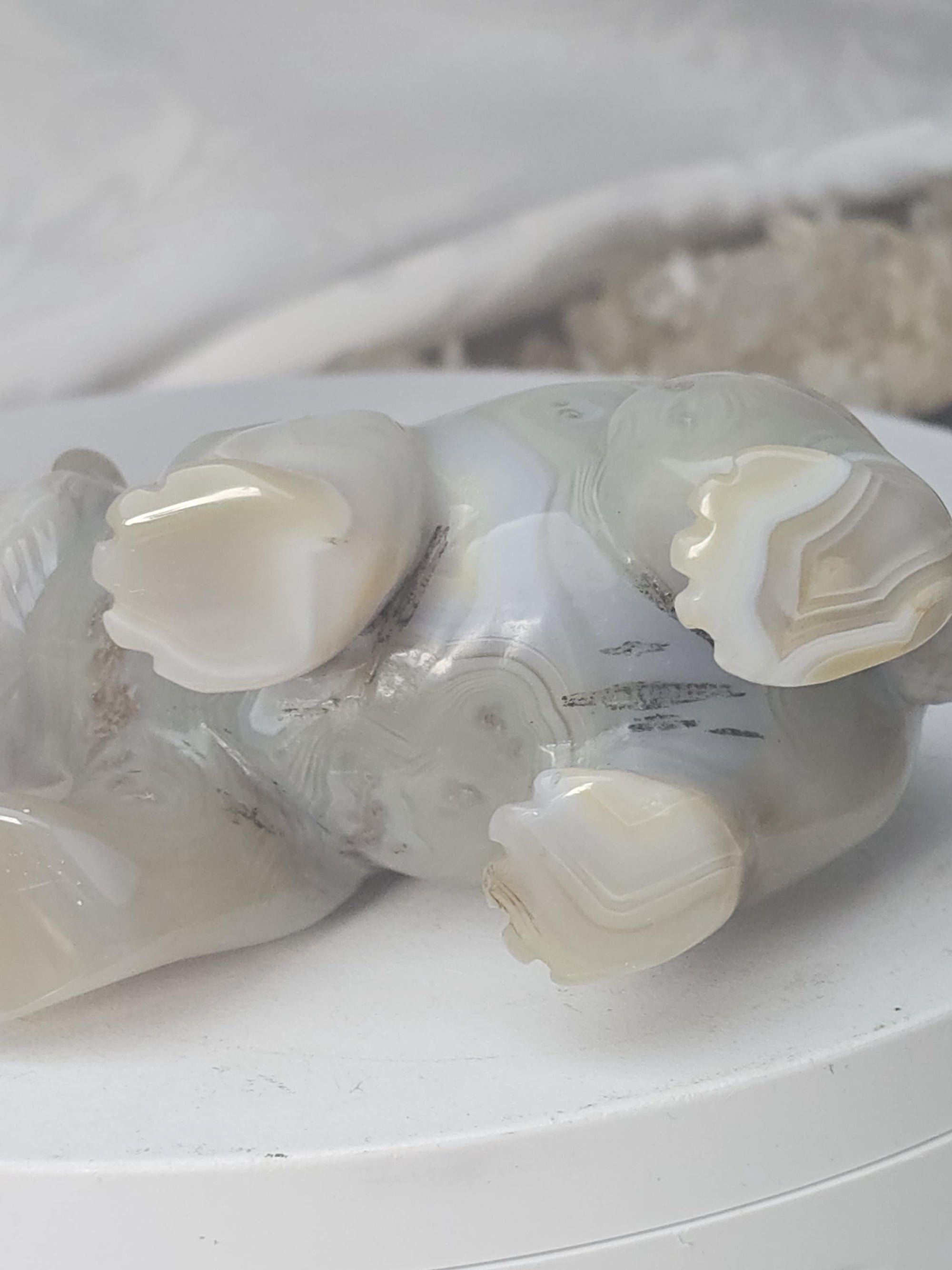 Banded Agate Bear, Bear Statue, Druzy Agate Crystal, Home Decor, Sculpture