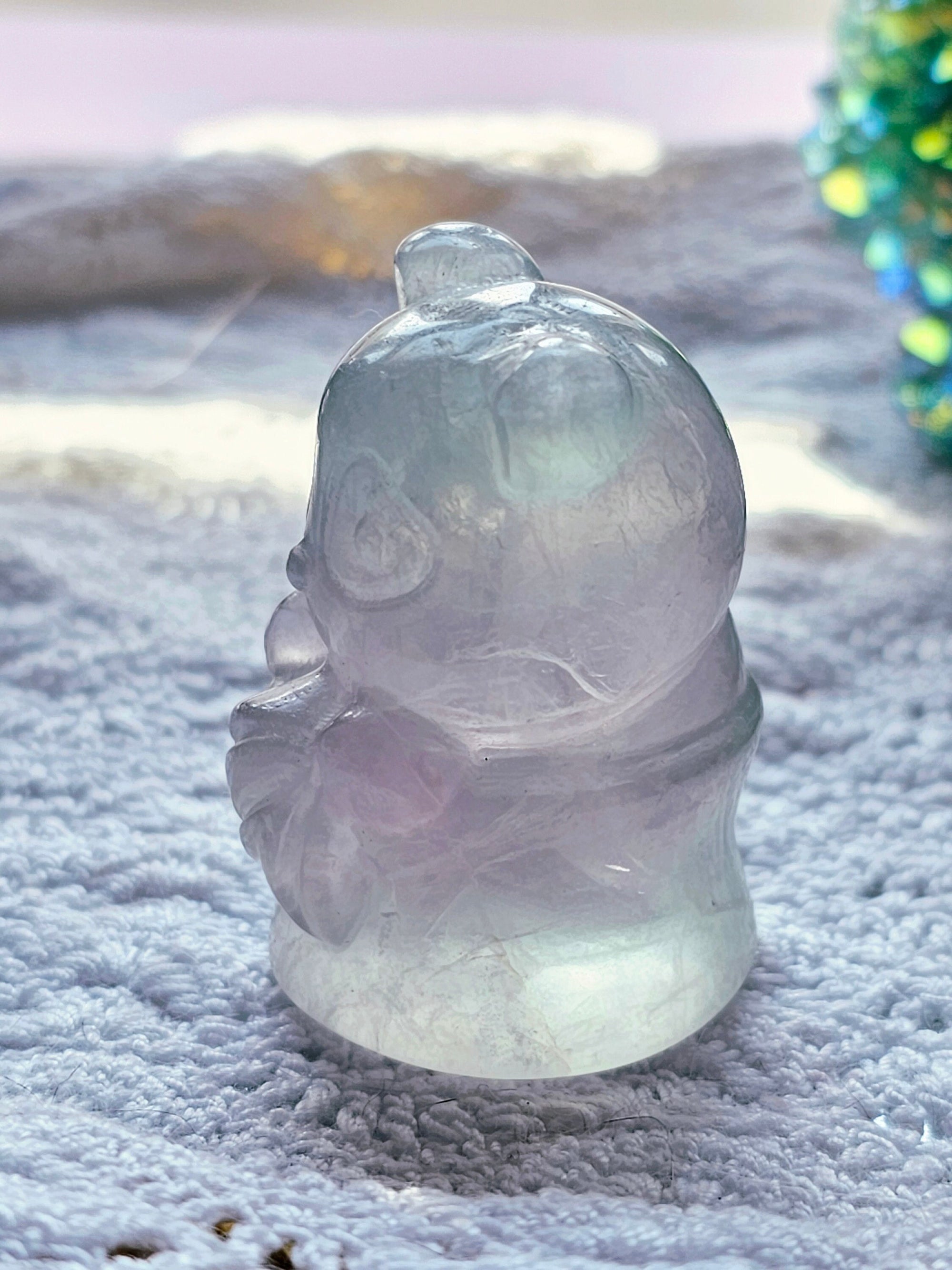 Fluorite Panda, Crystal Panda , Handmade, Crystal