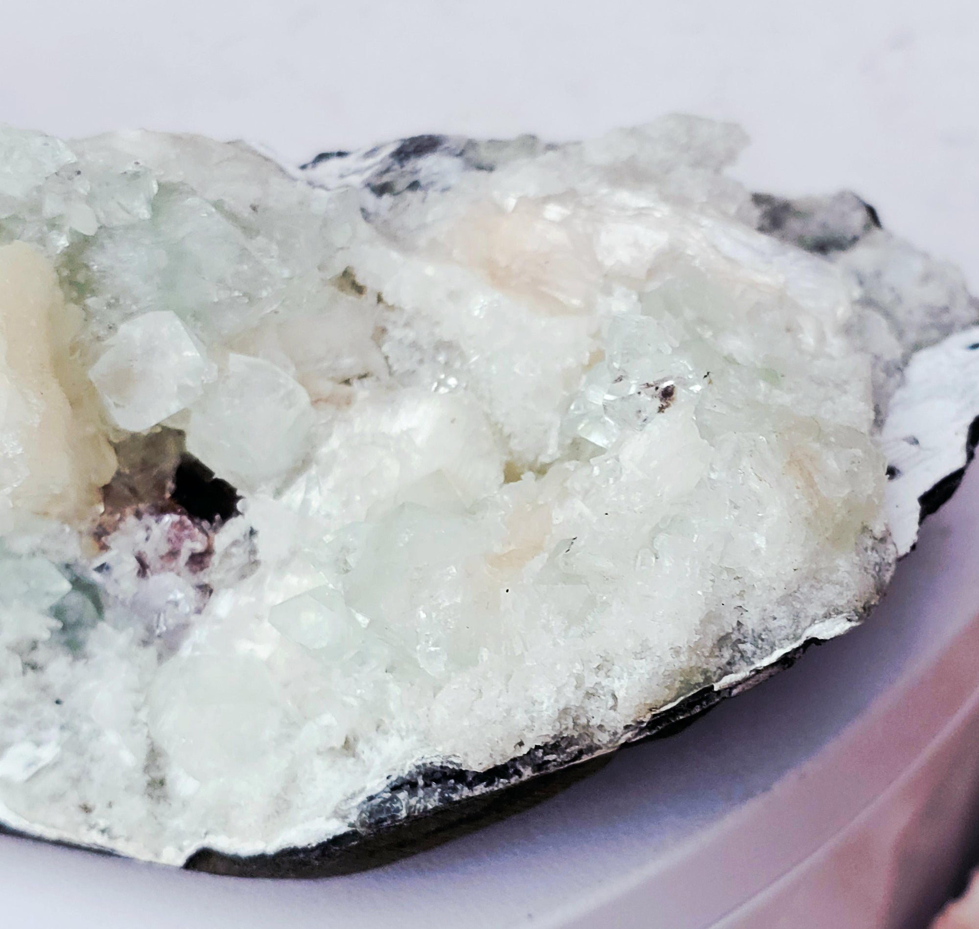 RARE Sugar Green Diamond  Apophyllite with Stillbite from India , Apophyllite, Crystal, Crystals, Home decor