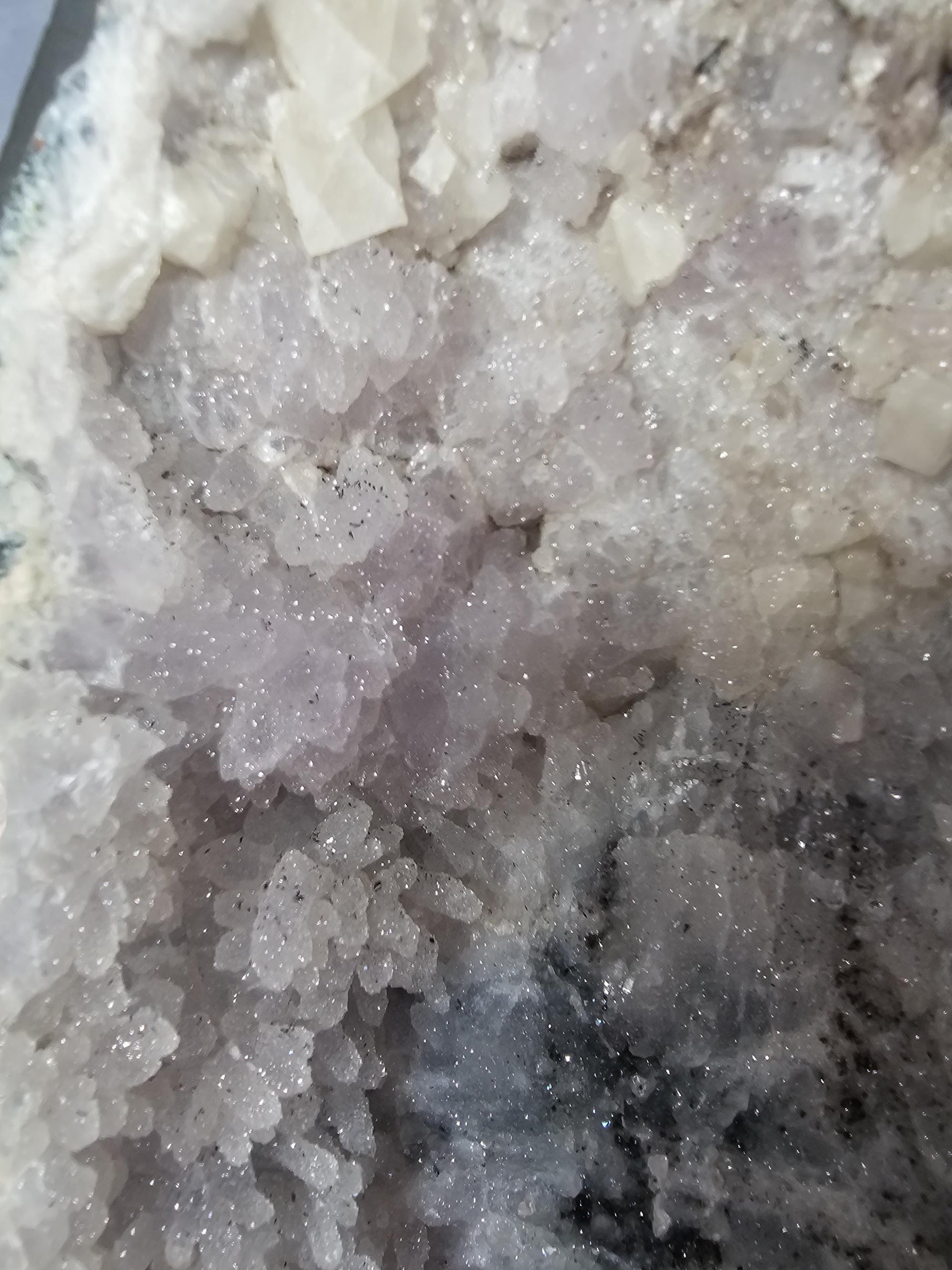 15lb Rare Amethyst Cathedral with Sugar, Calcite Cubes, Flowers