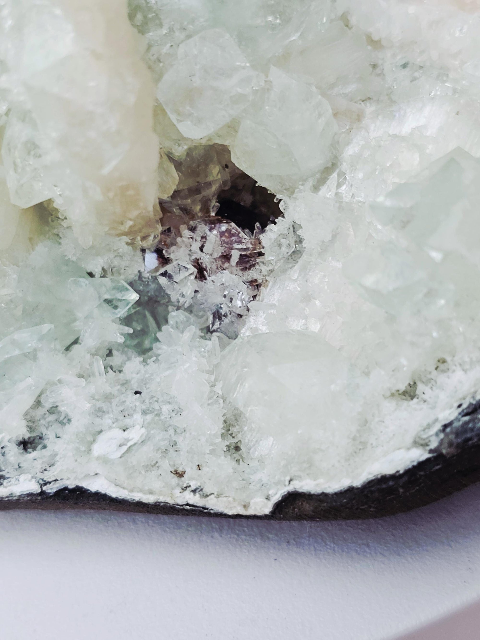 RARE Sugar Green Diamond  Apophyllite with Stillbite from India , Apophyllite, Crystal, Crystals, Home decor