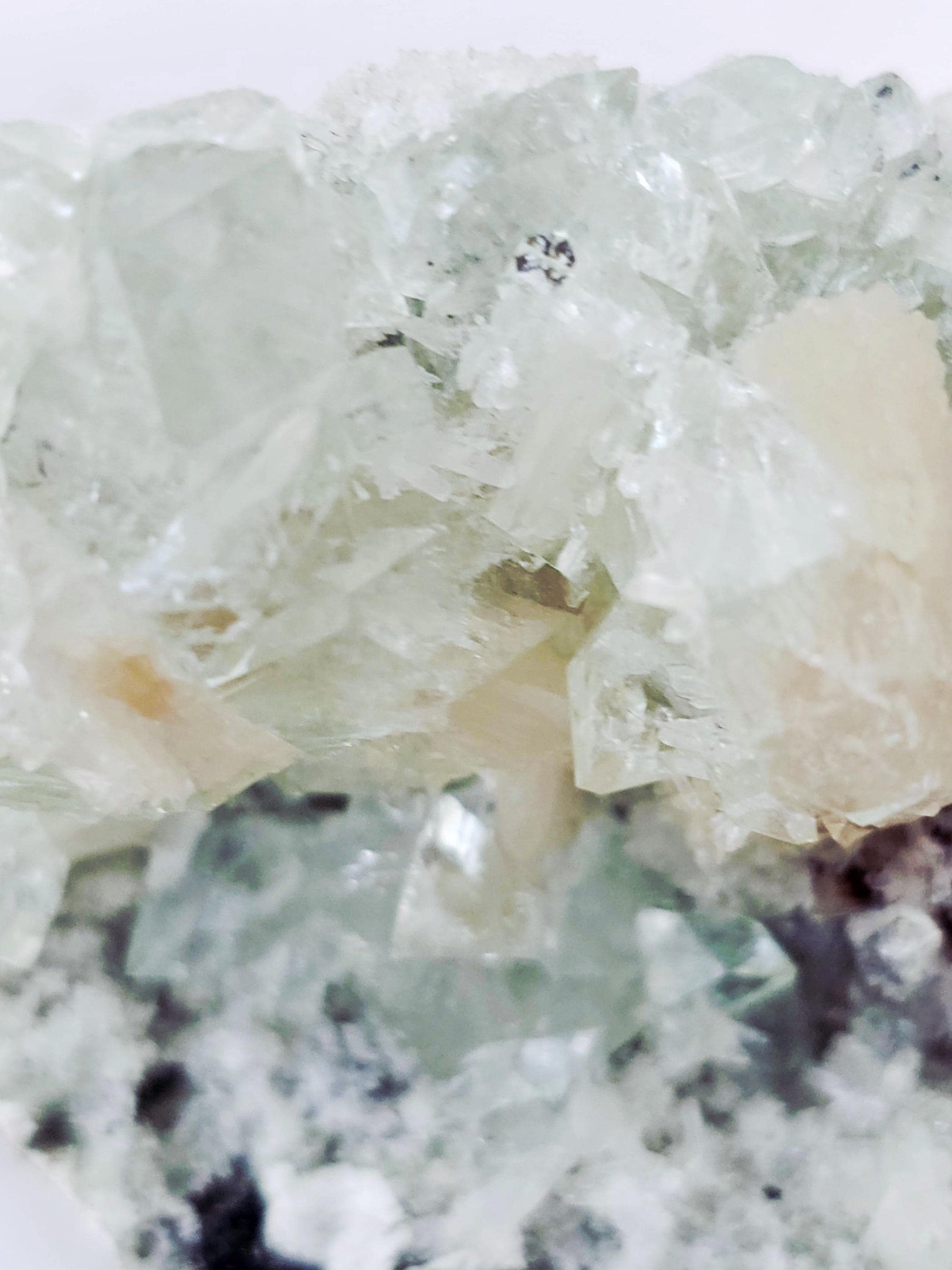 RARE Sugar Green Diamond  Apophyllite with Stillbite from India , Apophyllite, Crystal, Crystals, Home decor