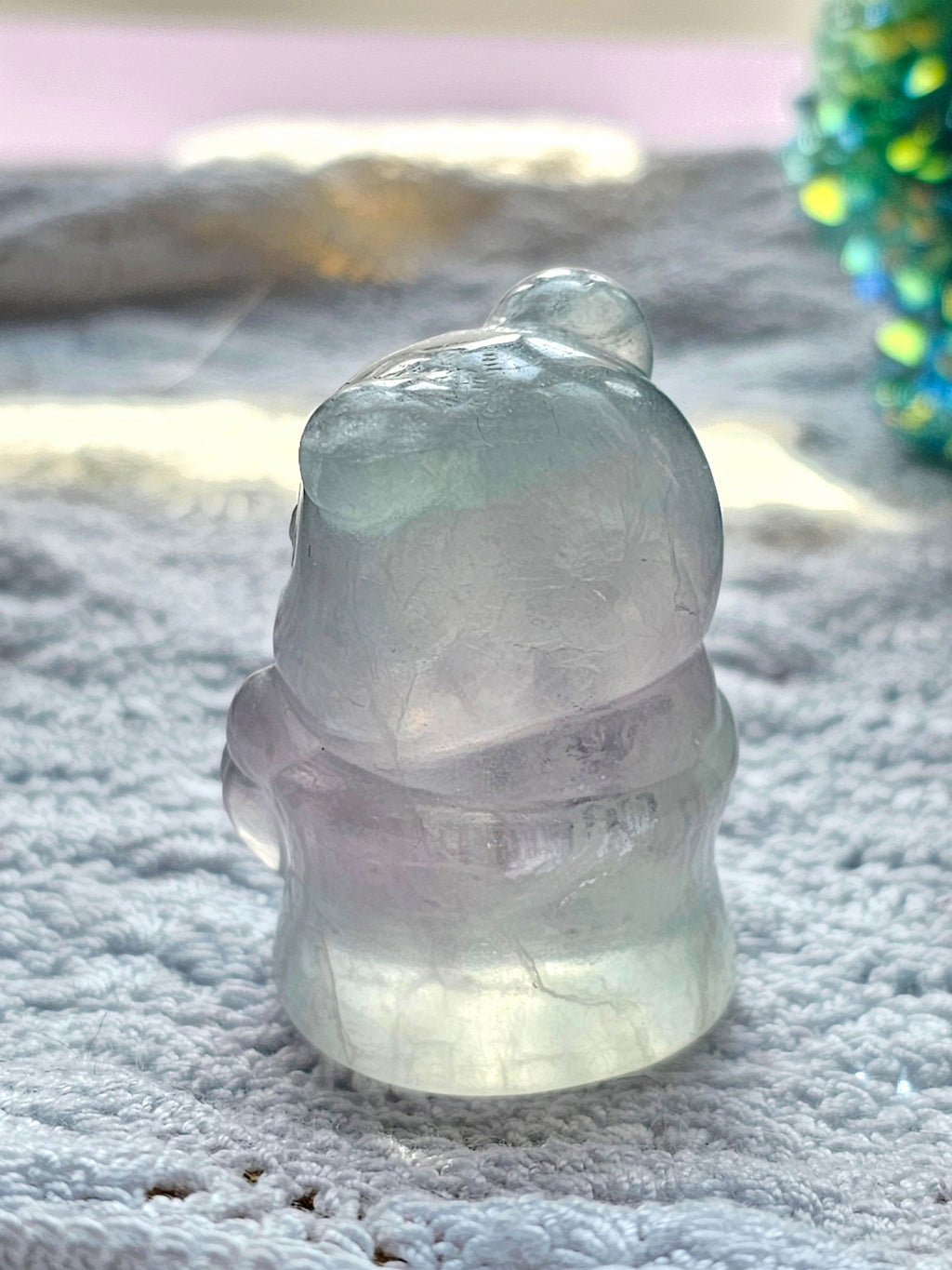 Fluorite Panda, Crystal Panda , Handmade, Crystal