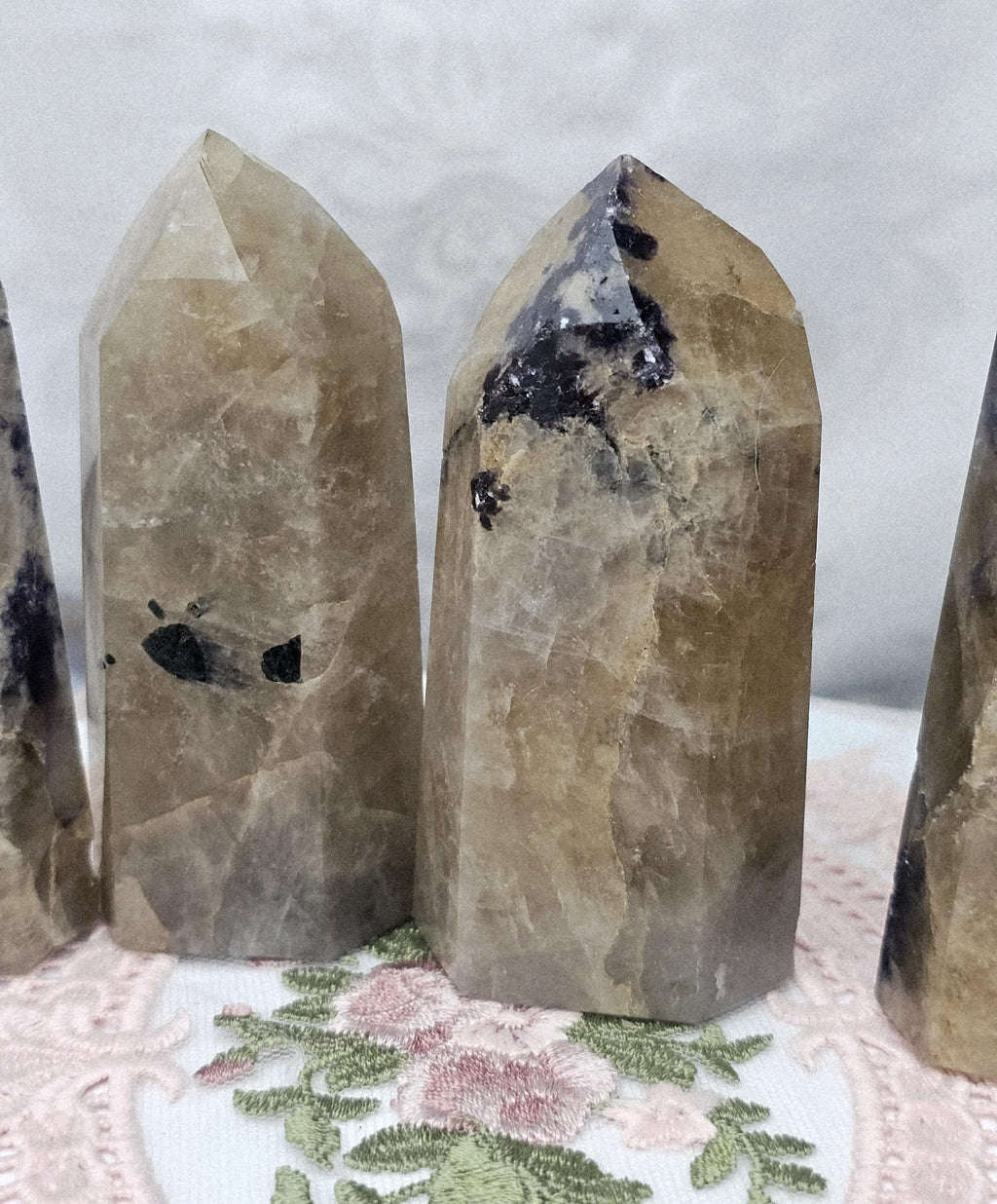 Non Heayed Citrine and Lepidolite Tower, Crystal, Natutal Citrine Tower, Gift for Her
