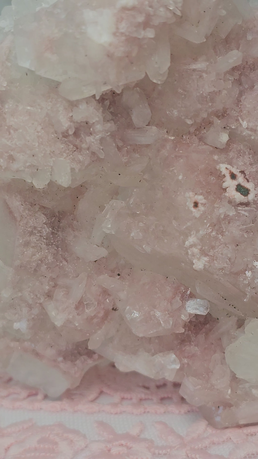 RARE Pink Sugar Apophyllite with Stillbite from India , Apophyllite, Crystal, Crystal