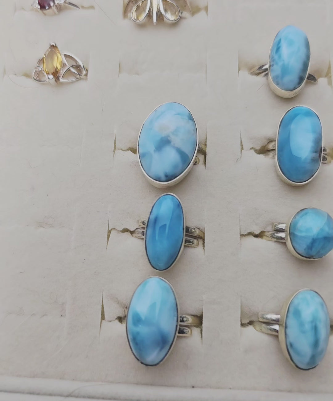 Larimar Rings 925 Silver